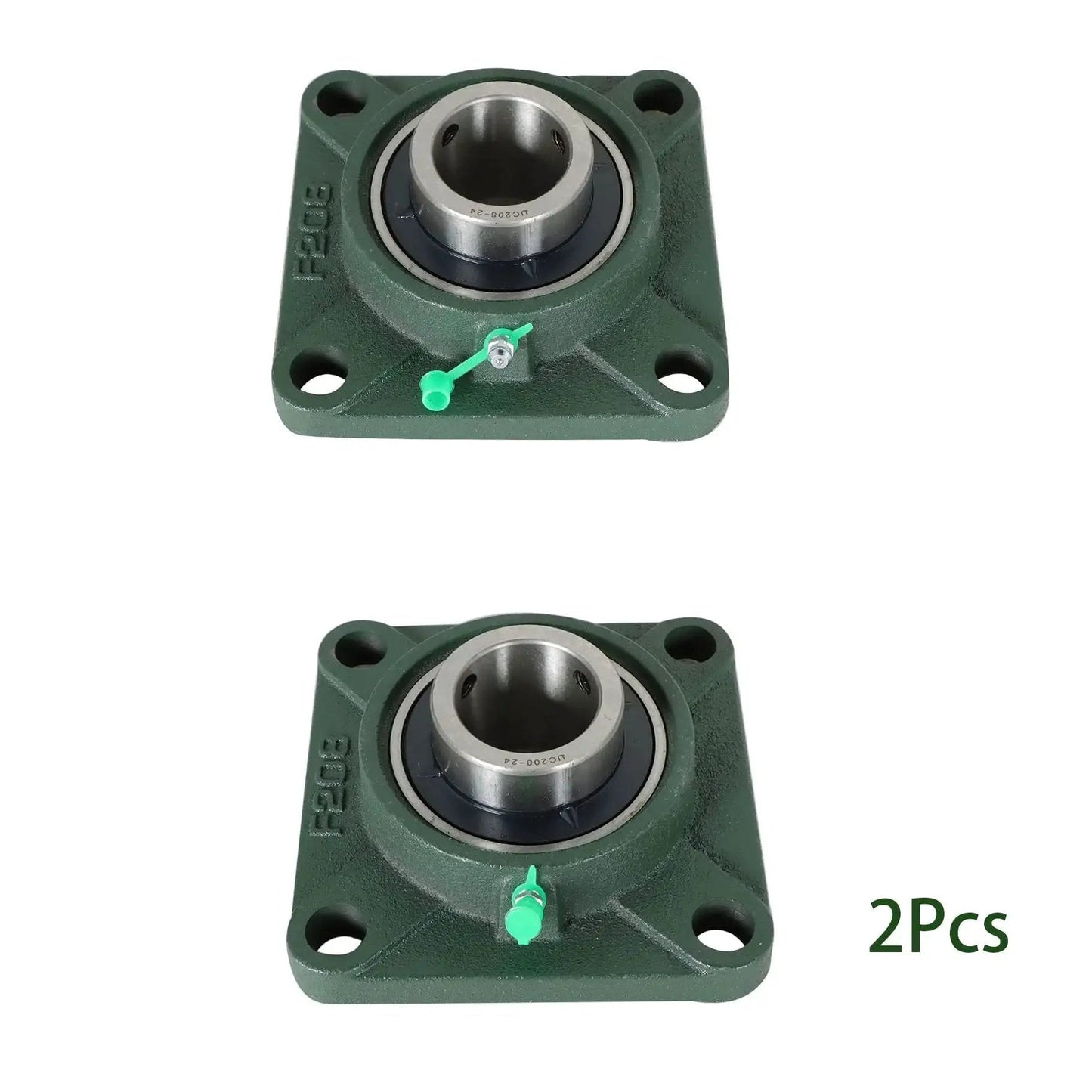 Pillow Block Bearing Kit UCF20824 Two Pack With Self Aligning Square Flange Four Bolt Mount One And A Half Inch Bore