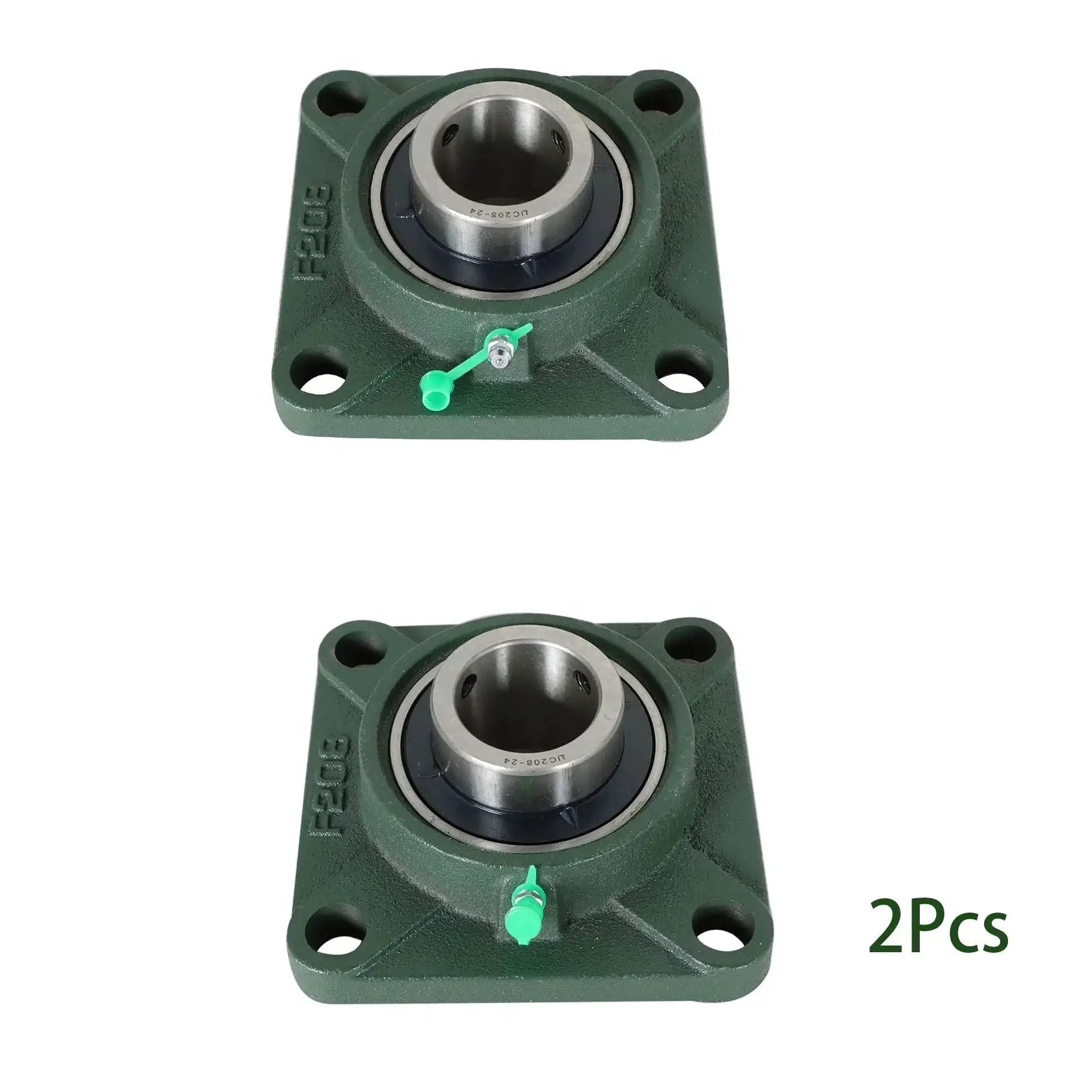 Pillow Block Bearing Kit UCF20824 Two Pack With Self Aligning Square Flange Four Bolt Mount One And A Half Inch Bore