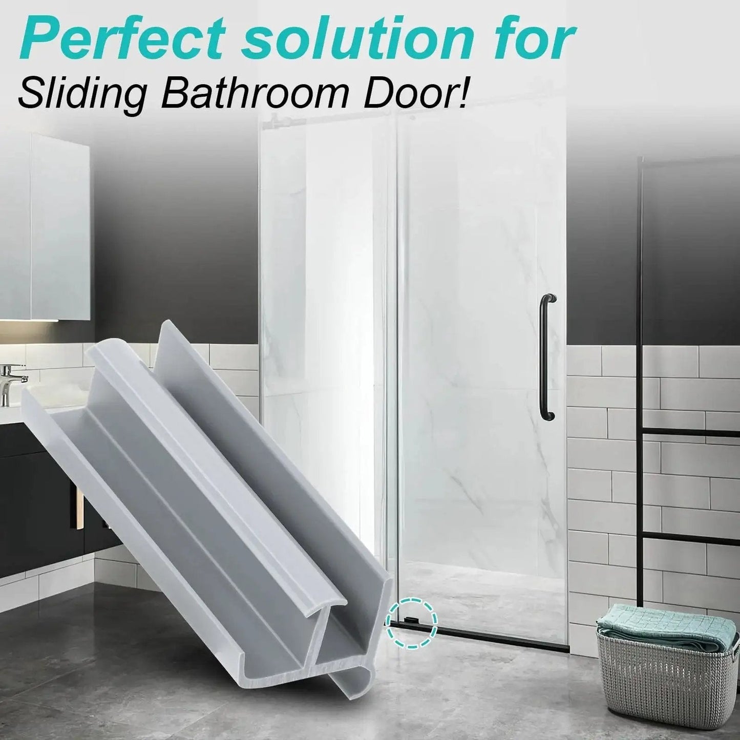 Gray Sliding Shower Door Bottom Track For One Half Inch And Three Eighth Inch Track Grooves, Compatible With Glass Doors Seven