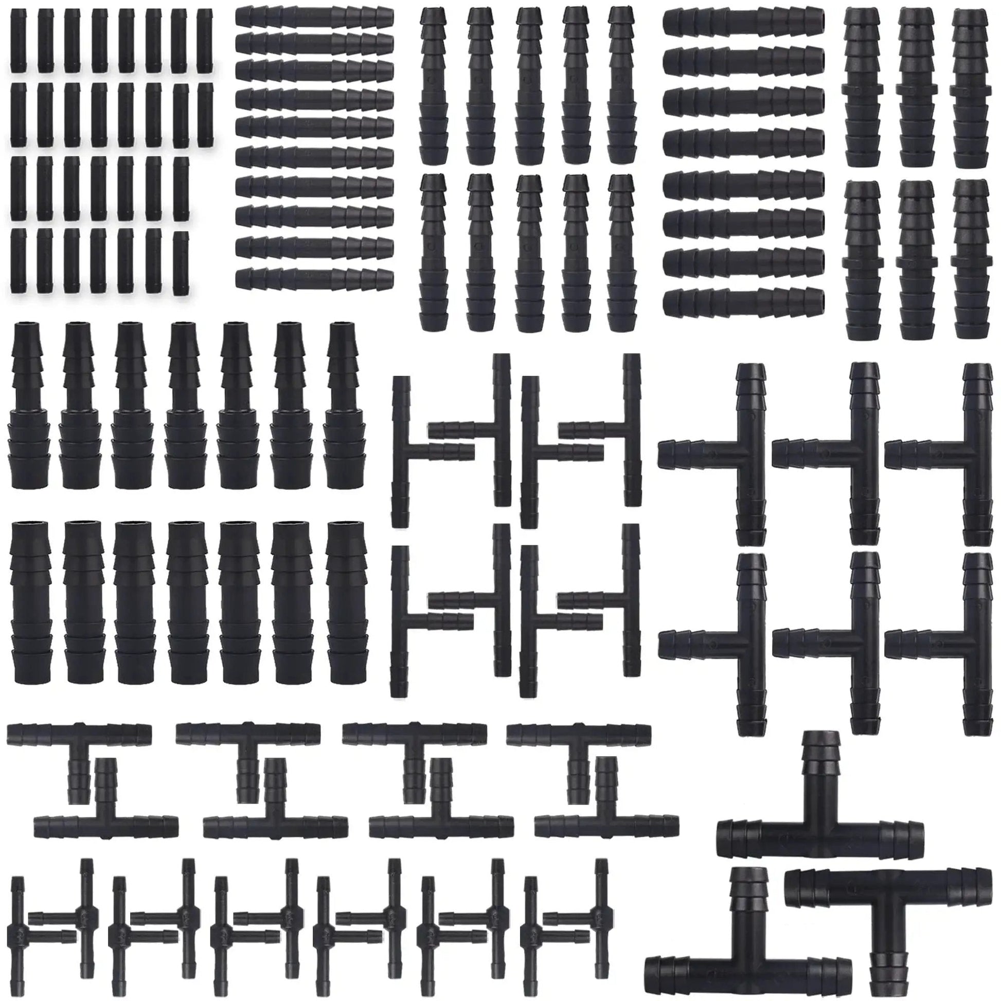 115 Piece Vacuum Connector Kit With Heat Resistant Nylon 66 Tubing Fittings Up To 240 C 460 F, 12 Sizes Including 5 Straight, 5 Tee, 2 Reducer For Automotive Vacuum Lines