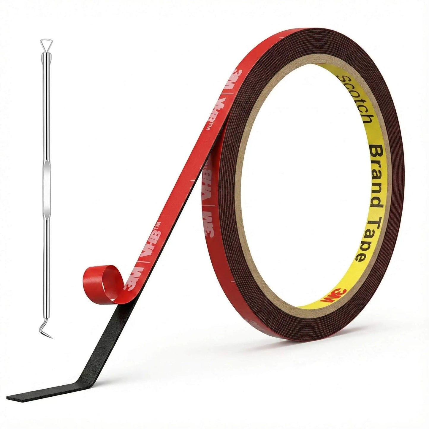 Double Sided Mounting Tape Heavy Duty 0.25 Inch Wide 10 Feet Black Waterproof Foam Tape 5925 VHB Acrylic Adhesive with tool