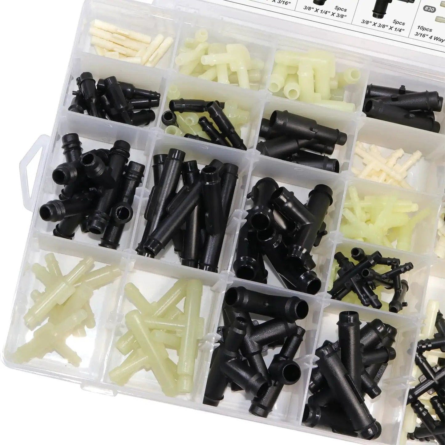 169-Pc Vacuum Connector Kit With 32 Sizes And 169 Pieces, Heat Resistant Nylon Fittings Up To 240C 460F For Automotive Vacuum Tubing