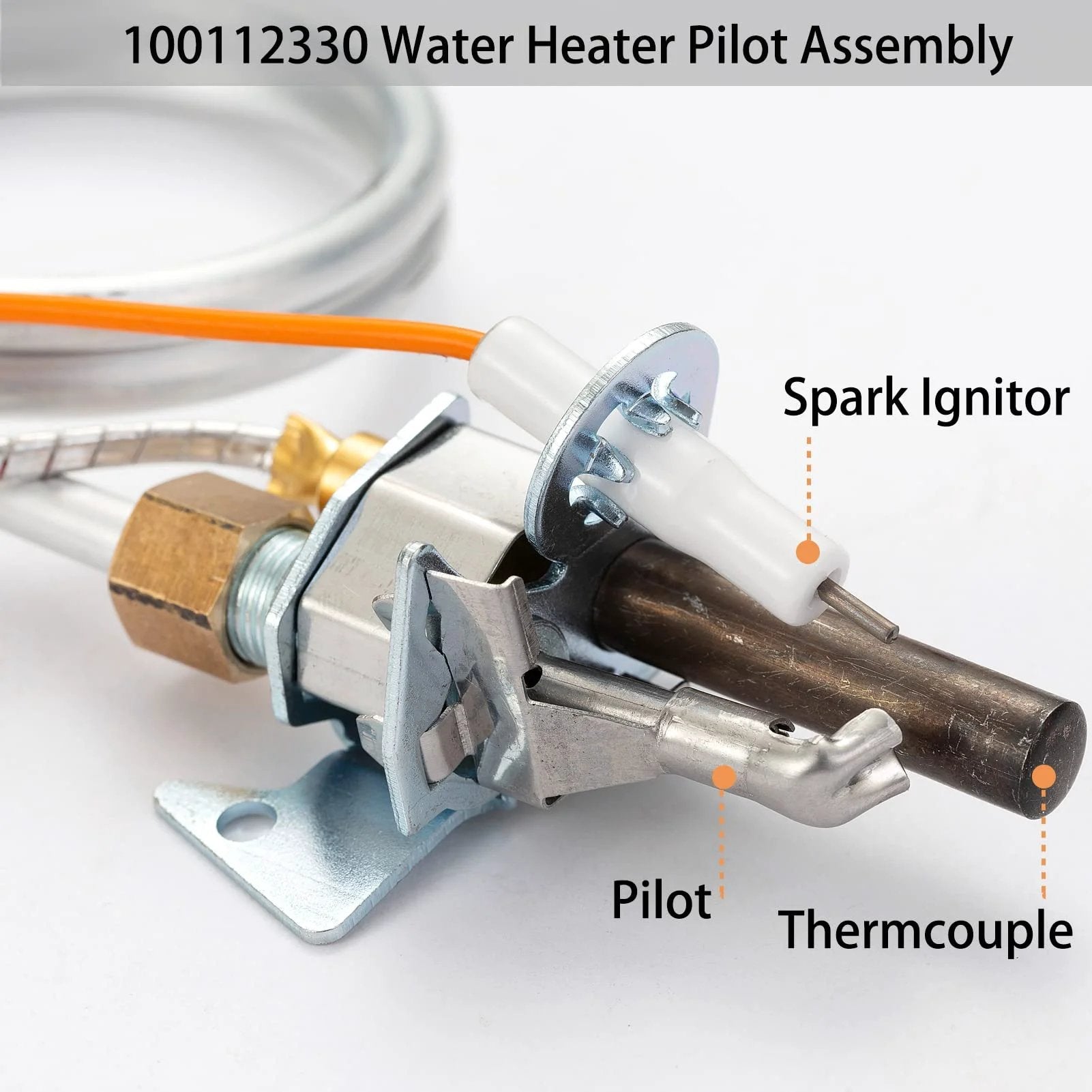 Water Heater Pilot Assembly For Natural Gas Thermopile Replacement, Easy Install, Compatible With Reliance, Whirlpool, AO Smith
