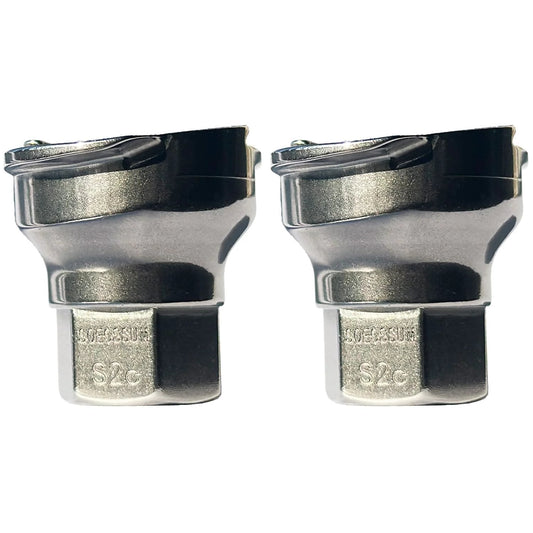 Ultra Durable 16 Mm Female Spray Gun Adapter For PPS Two Point Zero Pro Grade Heavy Duty Alloy Stainless Steel Fits A Wide Range Of Paint Guns One Point Five Millimeter Thread Two Pack Silver