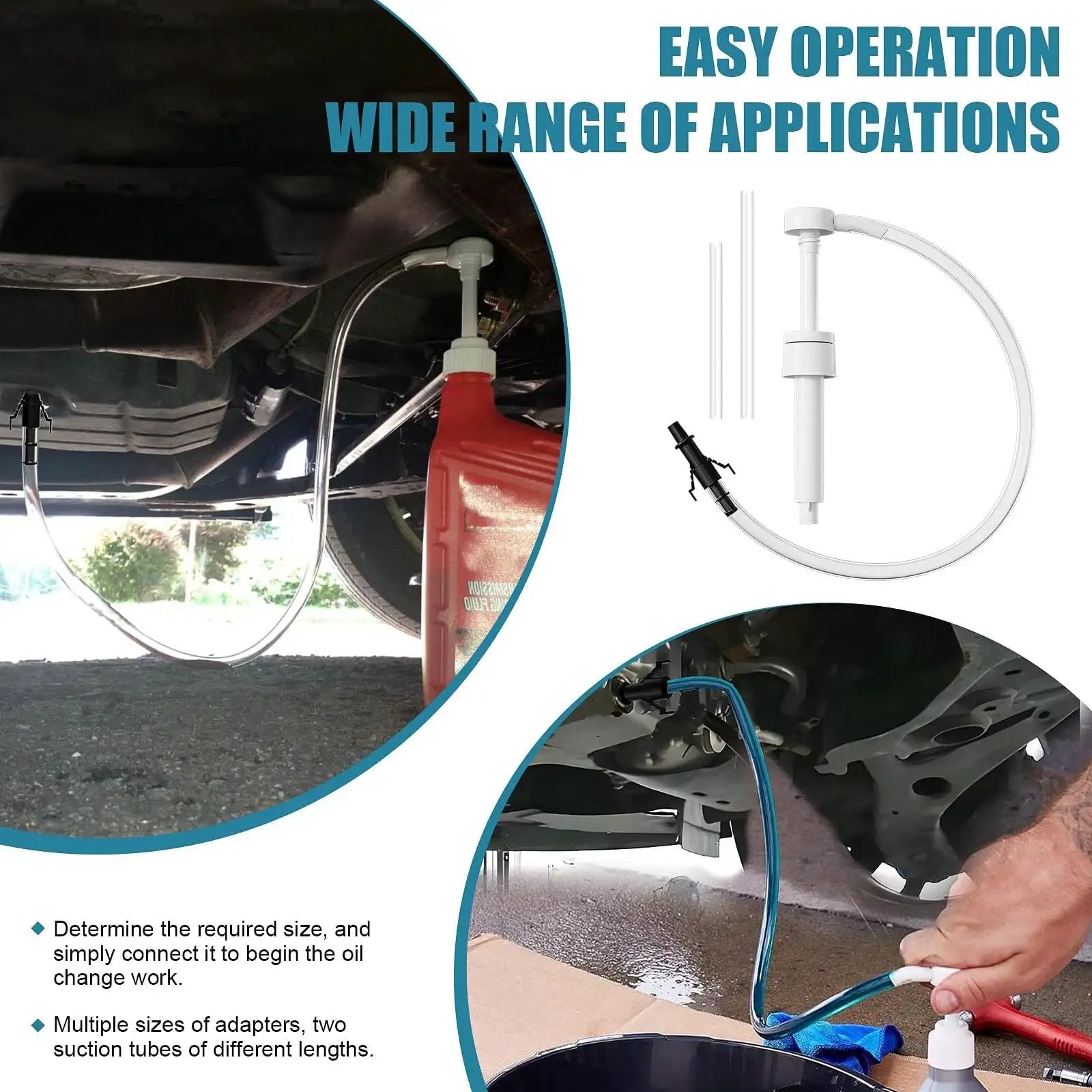 Transmission Fluid Pump For Quart Bottles With 8cc Per Stroke And 28mm Cap in use during car maintenance