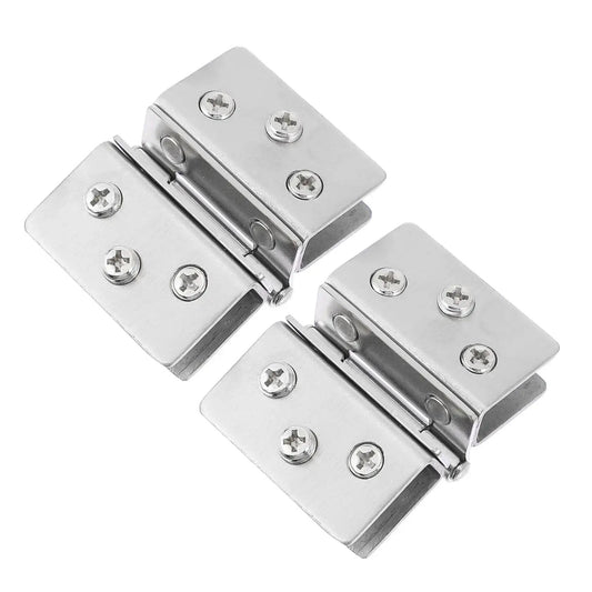 Double Side Glass Door Hinges Set In Stainless Steel For Wine Cabinets Beefy Heavy Duty High Load Bearing Capacity Precision Crafted