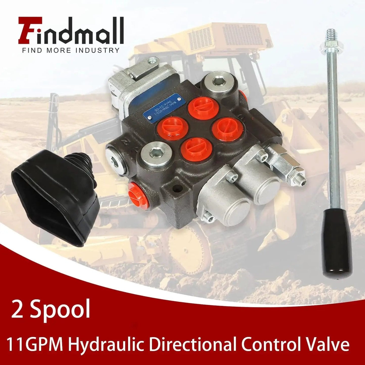 Two Spool 11 GPM Hydraulic Control Valve 3600 PSI BSPP Double Acting Directional Valve with cast iron body, shown in front view.