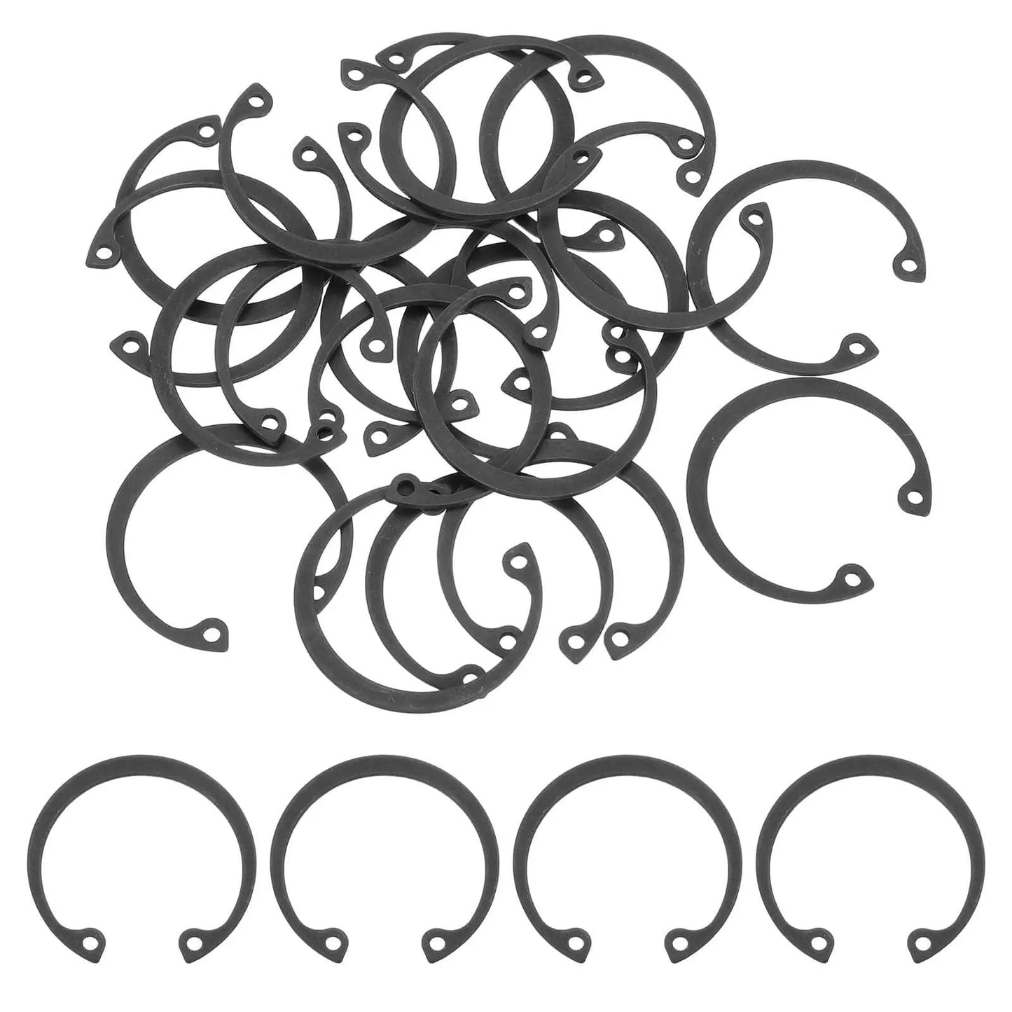 Built To Last Heavy Duty 1 Inch Internal Retaining Ring Circlip Set Of 20 For Grooved Shafts And Studs 65Mn Spring Steel Black