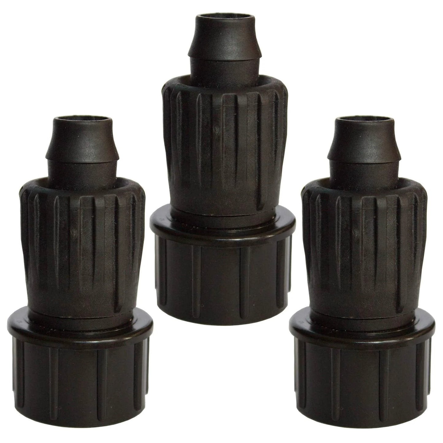 Effortless Drip Irrigation Tubing To Faucet Adapter One Half Inch To Three Quarter Inch FHT 3 Pack Reusable Connectors