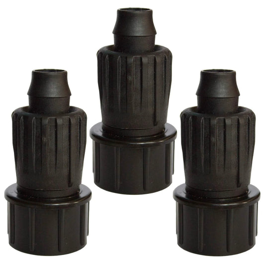 Effortless Drip Irrigation Tubing To Faucet Adapter One Half Inch To Three Quarter Inch FHT 3 Pack Reusable Connectors