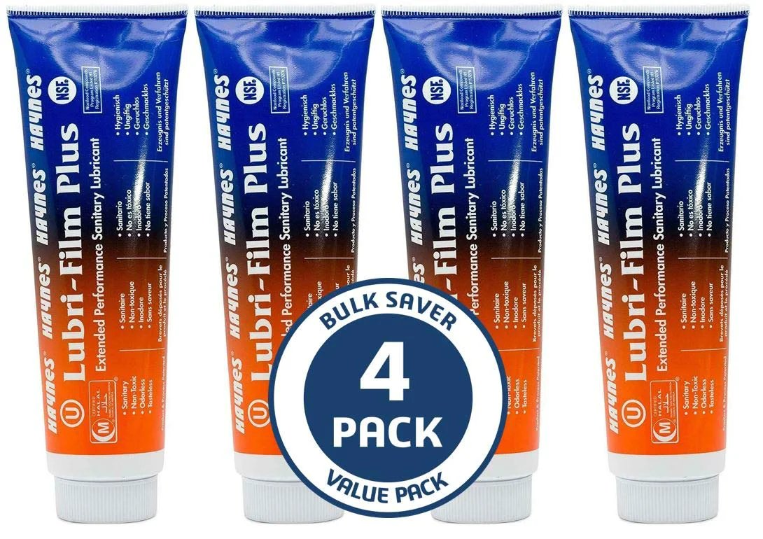 Pack of 4 tubes Haynes LubriFilm Plus for Food Grade Grease For Commercial Kitchen Equipment And O Ring Lubricant