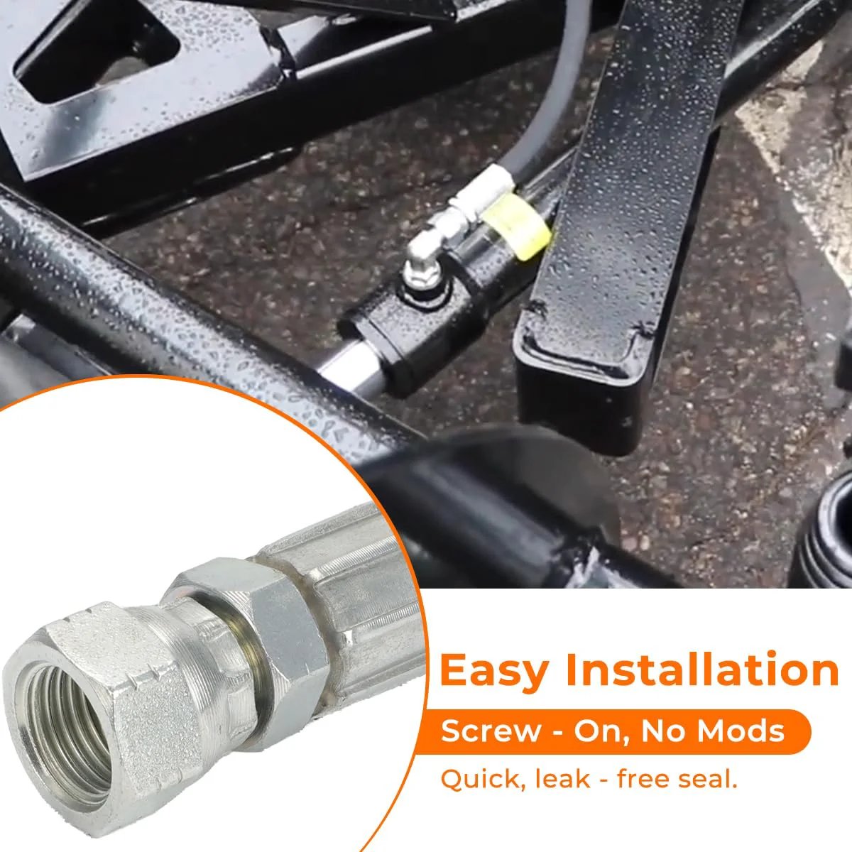Heavy Duty Snow Plow Hydraulic Hose Set Replacement For Western 56616 56617 And Fisher 56591 56592 installed on equipment showing connections