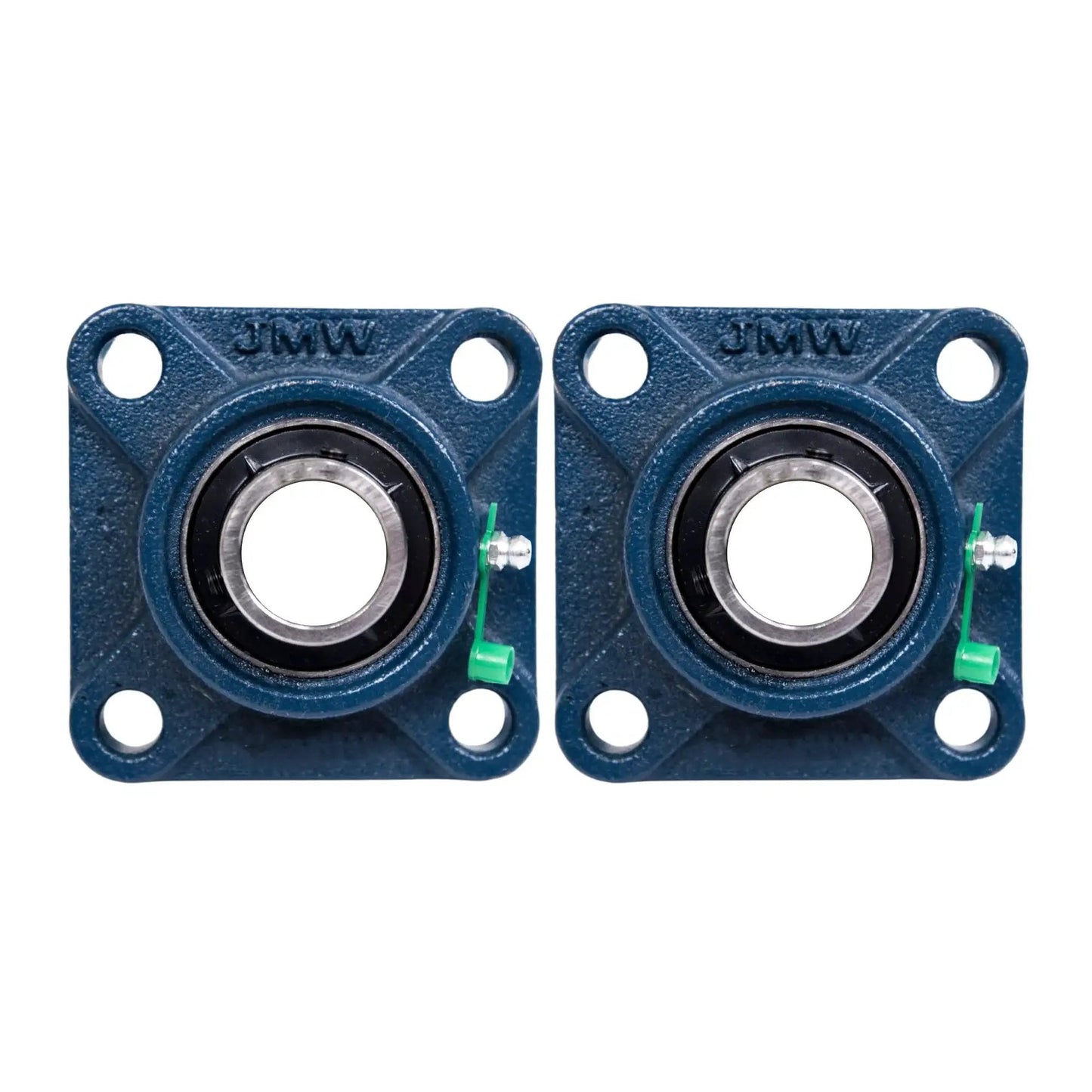 Pillow Block Bearing UCF201 8 One Half Inch Bore Two Pack With Four Bolt Flange Mount Self Aligning Square Base Pre Lubricated Set
