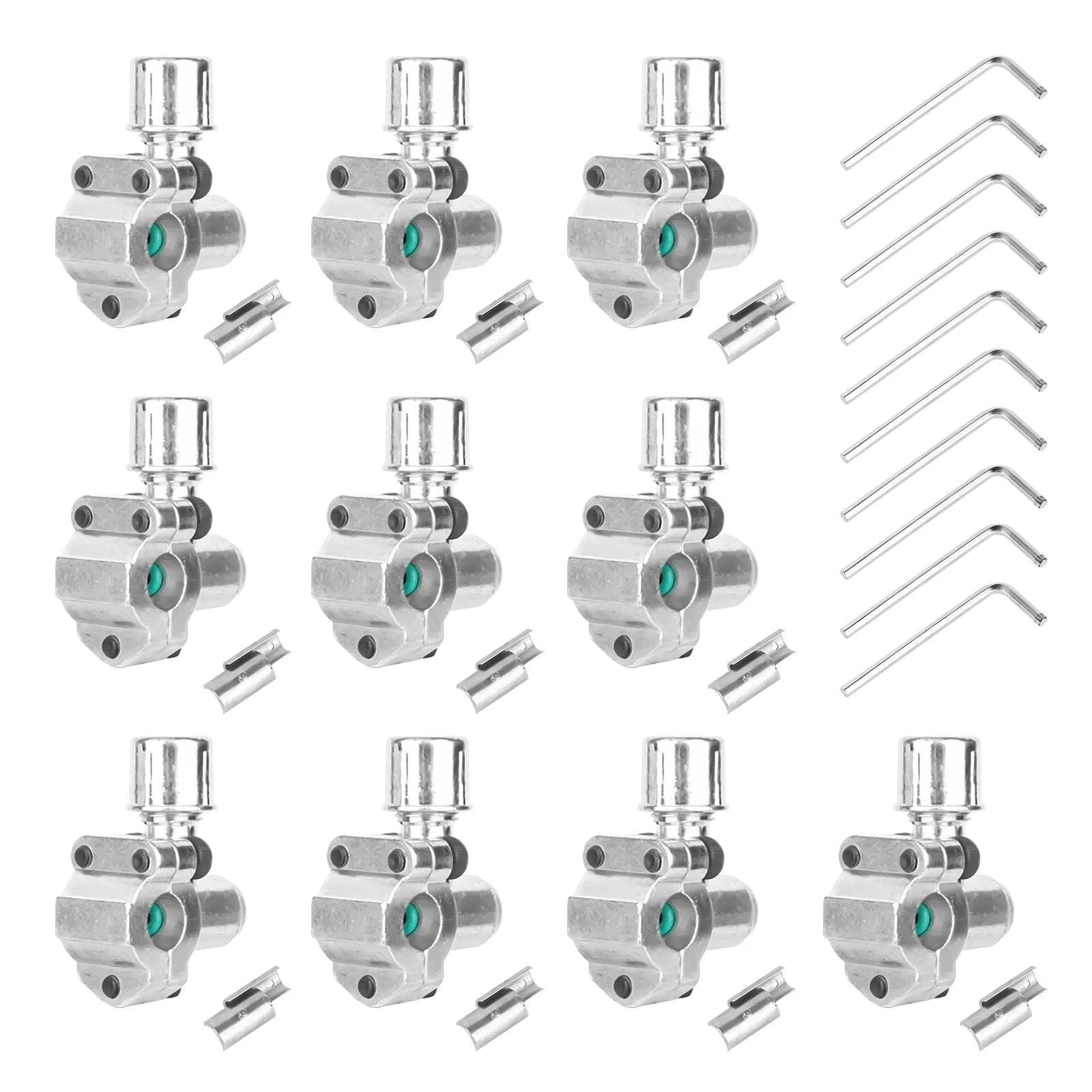 Bullet Piercing Valve Kit Set Of Ten Pro Grade BPV 31 Line Valves for Refrigerator and HVAC with hex keys and adapters