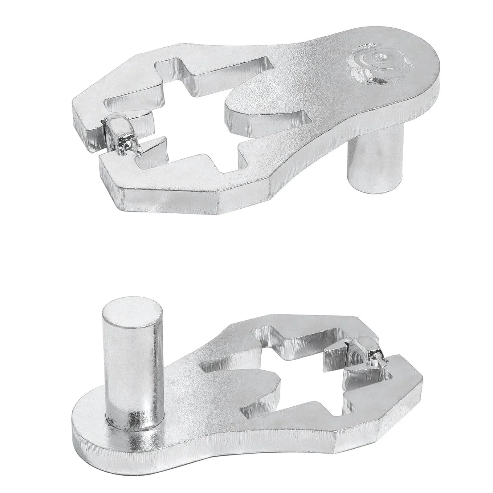 Four Piece T-Post Gate Hinge Pins Set, heavy duty powder coated steel for farm and garden gates, rust resistant, quick install, top view