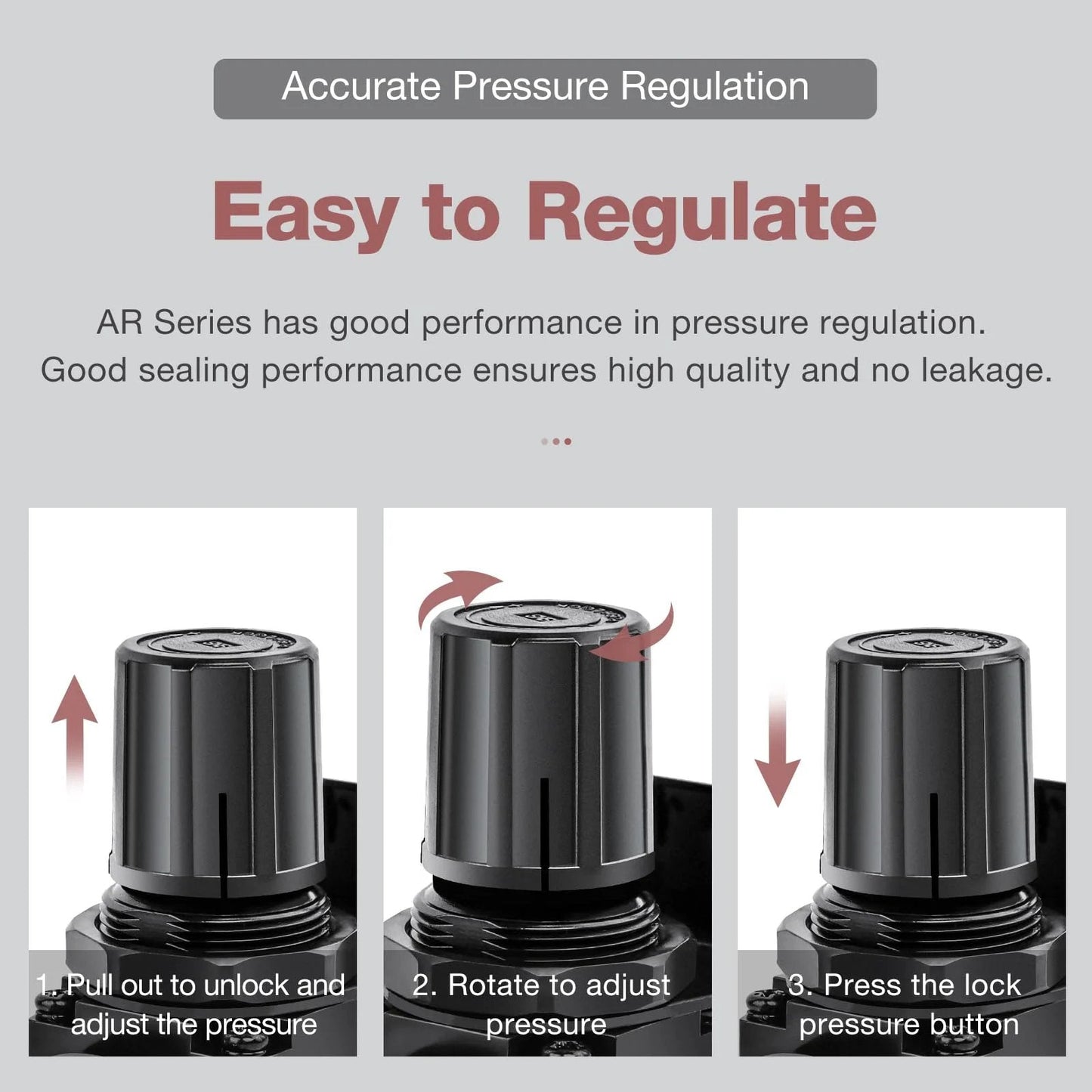 Steps for using Adjustable 0 To 150 PSI Air Compressor Regulator With Gauge And Bracket One Quarter Inch NPT Female Thread