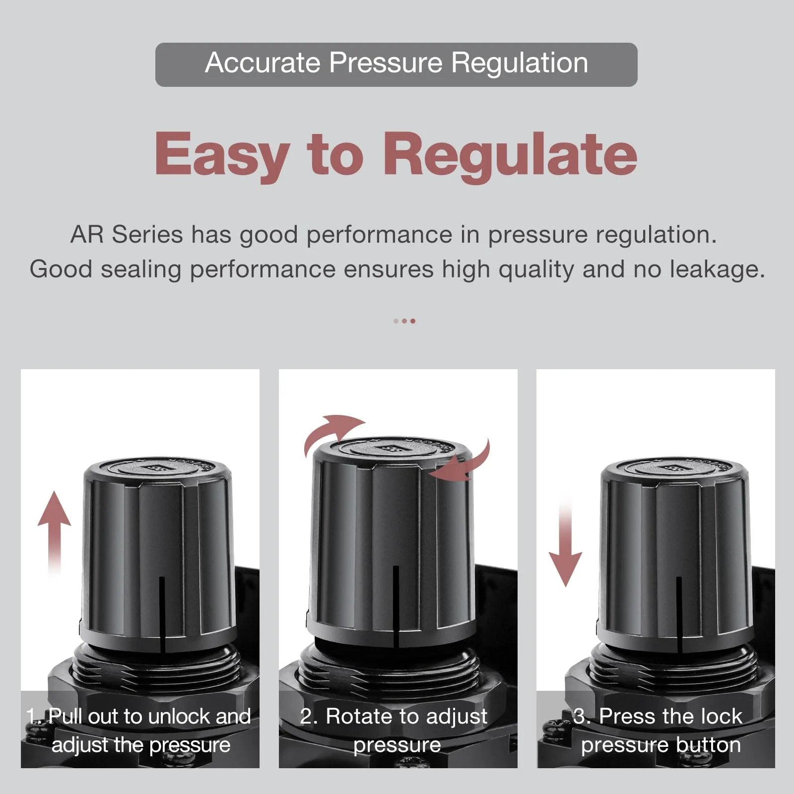 Steps for using Adjustable 0 To 150 PSI Air Compressor Regulator With Gauge And Bracket One Quarter Inch NPT Female Thread