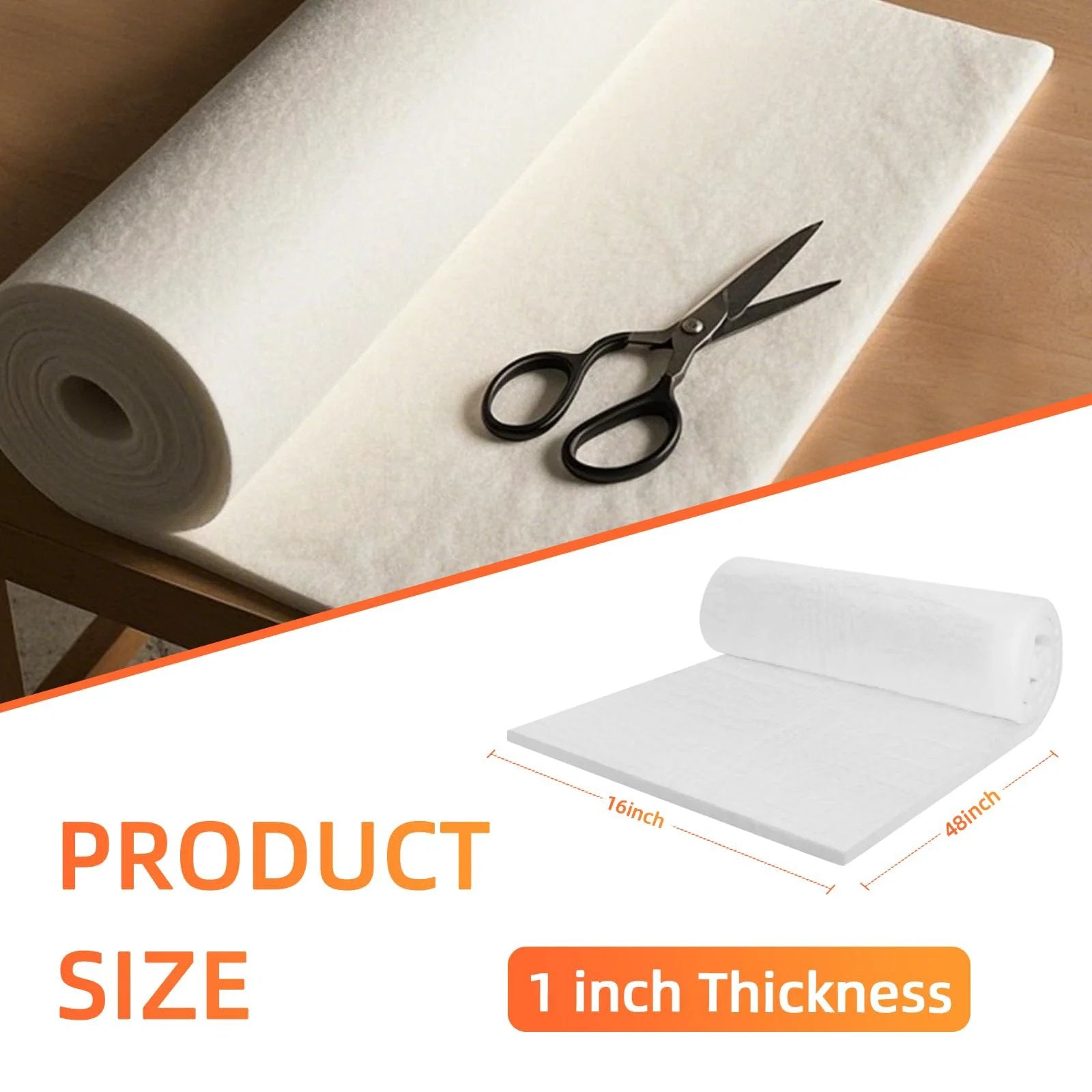Ceramic Fiber Blanket Insulation For Fireproof Baffles And Wood Stoves 2400F High Temperature Resistance Thick 1 Inch 48 By 16 By 1 Inches shown with scissors on wood surface
