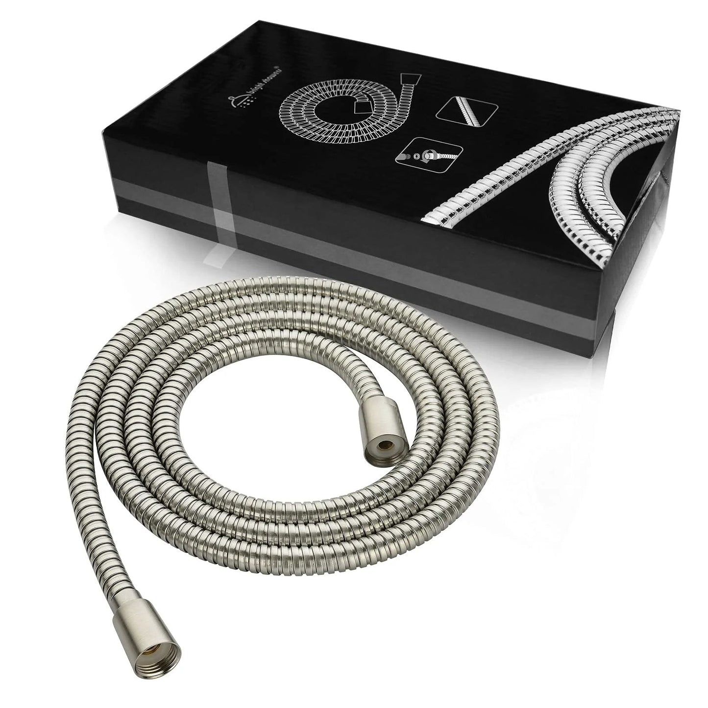 Ultra Flexible 79 Inch Stainless Steel Shower Hose With Brass Insert For Handheld Shower Heads, Brushed Nickel Finish