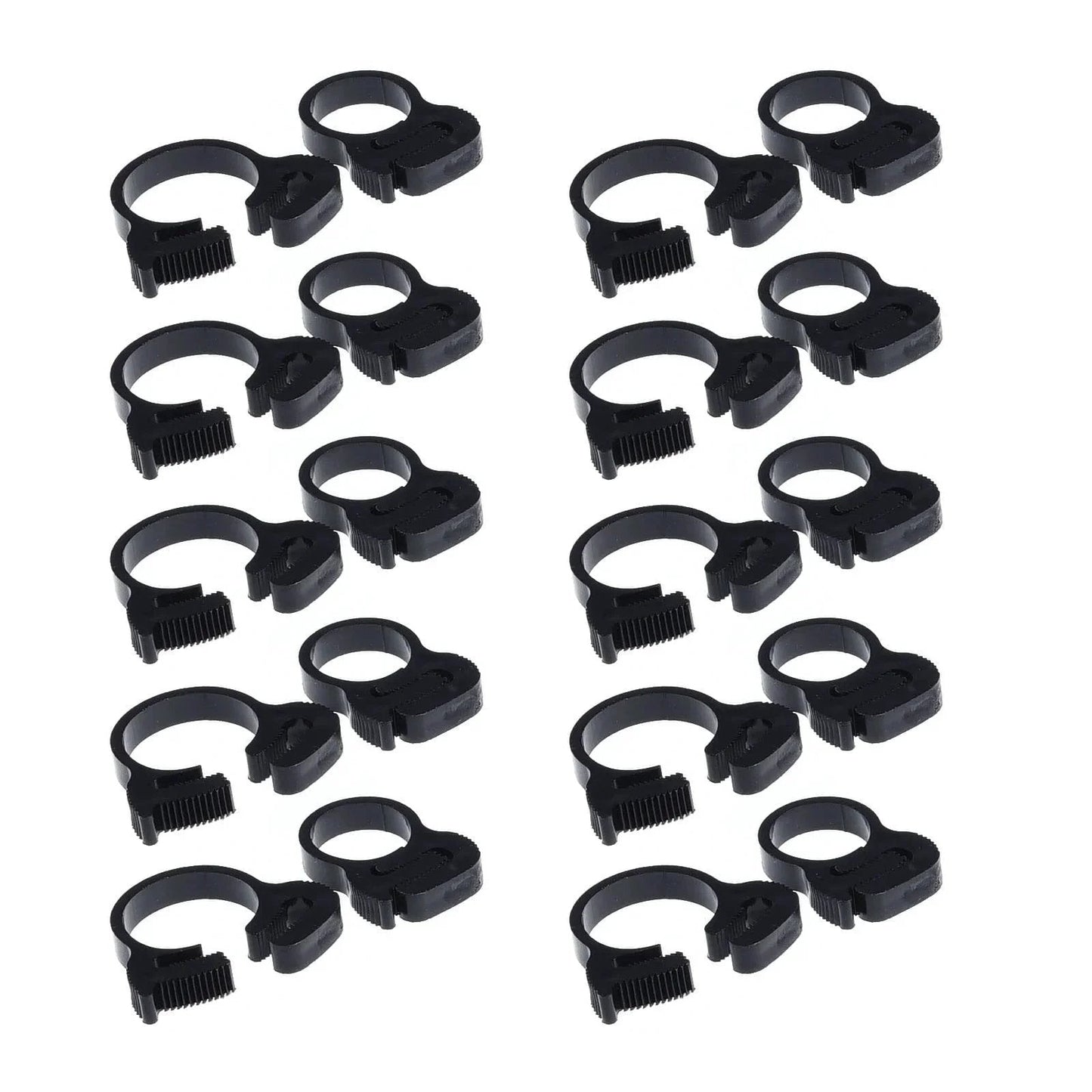 Double Gripping Nylon Hose Clamps With Snap Grip For Ultra Secure Low Pressure Hose Connections In The 18.8 To 20.6 Millimeter Range Three Quarter Inch Size Reusable Easy To Install Nylon Plastic Clamps 20 Pack