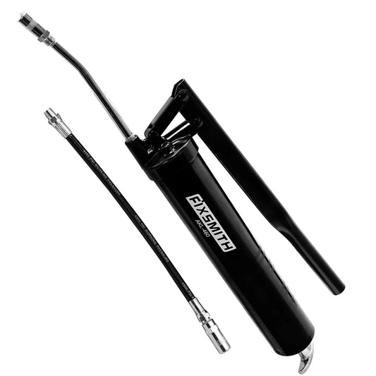 Pro Grade Lever Action Grease Gun For Pros, Heavy Duty Construction, 6000 PSI Working, 10000 PSI Burst, Cast Head, 12 Inch Reinforced Flex Hose