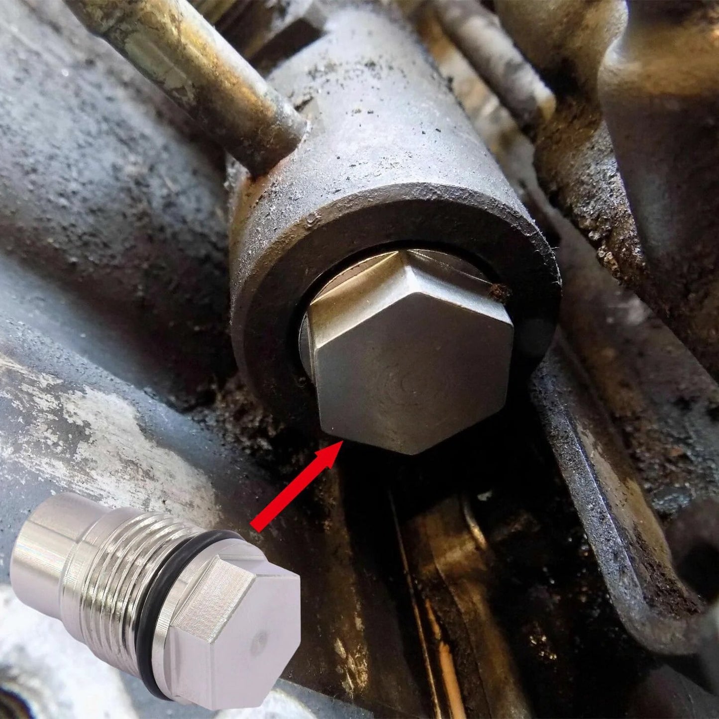 Stainless Steel Diesel Fuel Rail Plug Valve M20x1.5 Direct Replacement For Chevy GMC Duramax 6.6L 2005 To 2010 And Dodge Ram Cummins 6.7L Keeps Fuel Pressure Steady And Performance On Point installed in engine