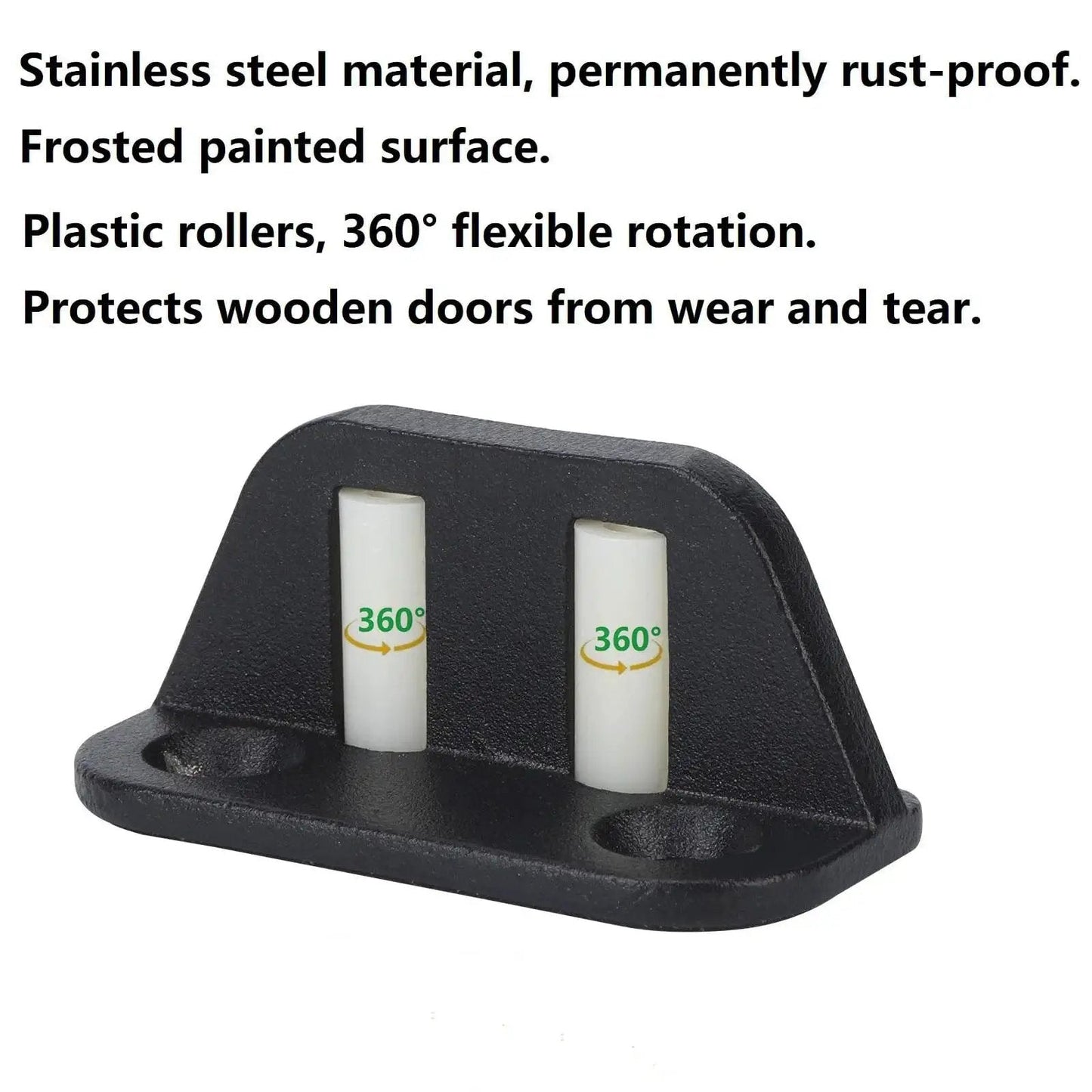 Two Plastic Wheels Barn Door Floor Guide With Bearing Design And Adjustable Rollers Bottom Mounted For Smooth Quiet Sliding