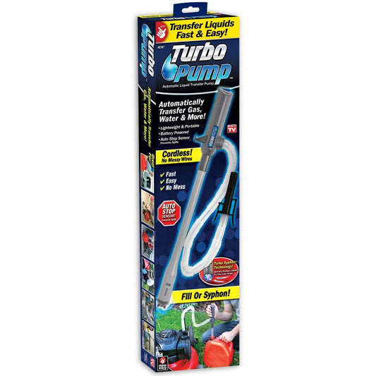 Turbo Pump Automatic Liquid Transfer Pump Cordless With Three Foot Hose Auto Stop Sensor Turbo Siphon Technology box