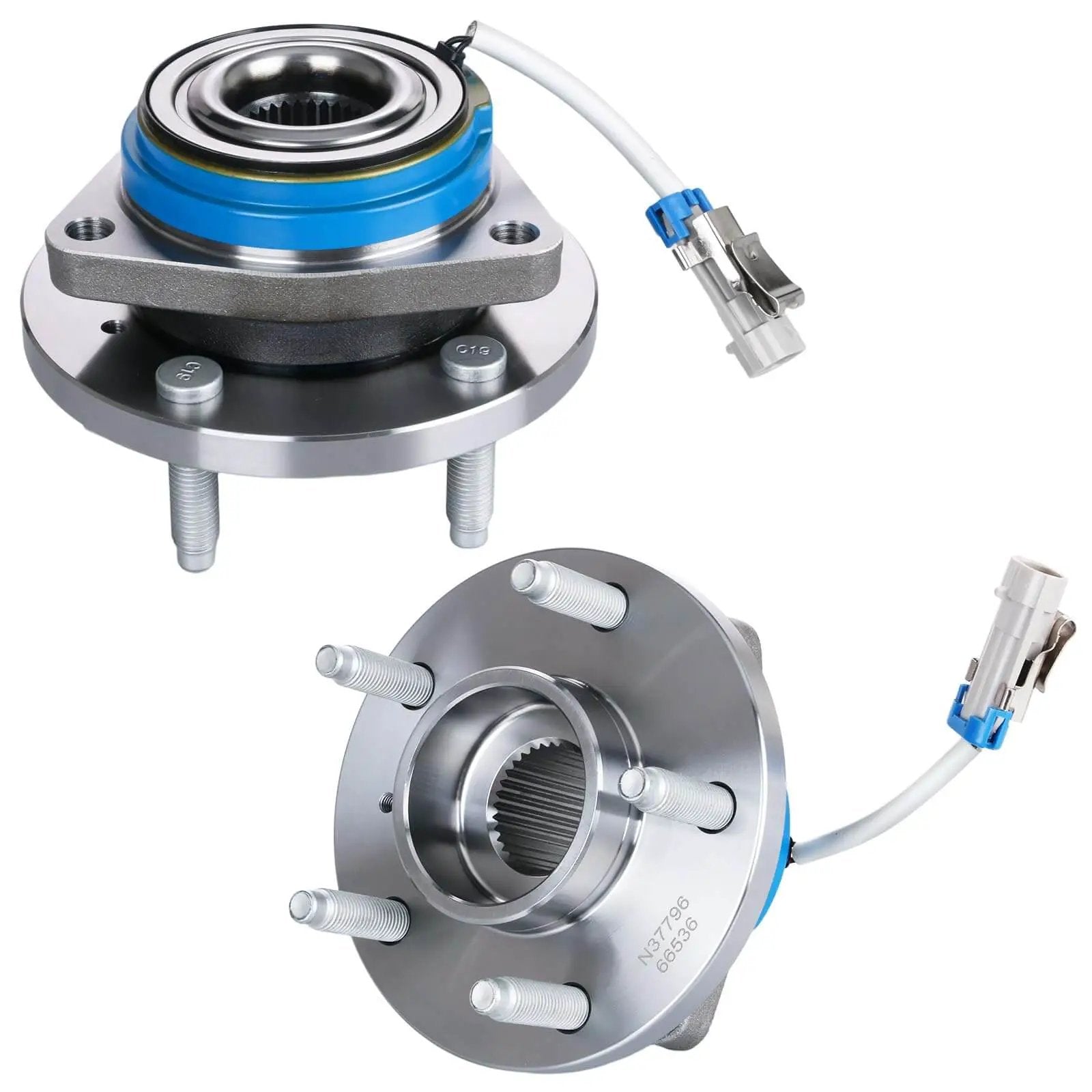 Front wheel hub & bearing assembly pair (2) sealed bearing replacement fits 2000-2011 Impala, 2000-2007 Monte Carlo