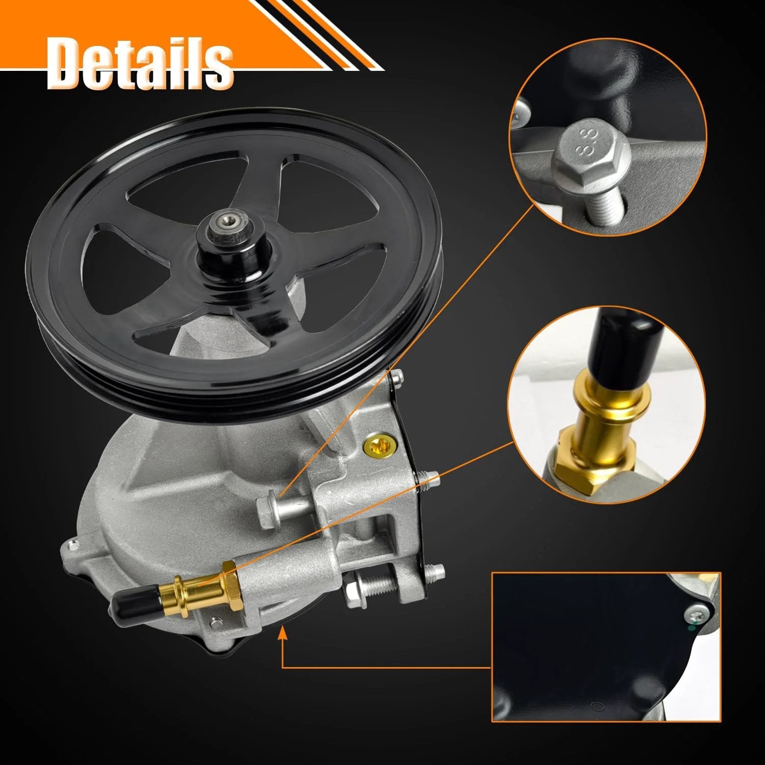 Brake Vacuum Pump Replacement For Cadillac Escalade Suburban Silverado Tahoe Cheyenne GMC Sierra Yukon 2015 2019 Fits OE Numbers 12662552 12669488 12696313 12654013 close-up view