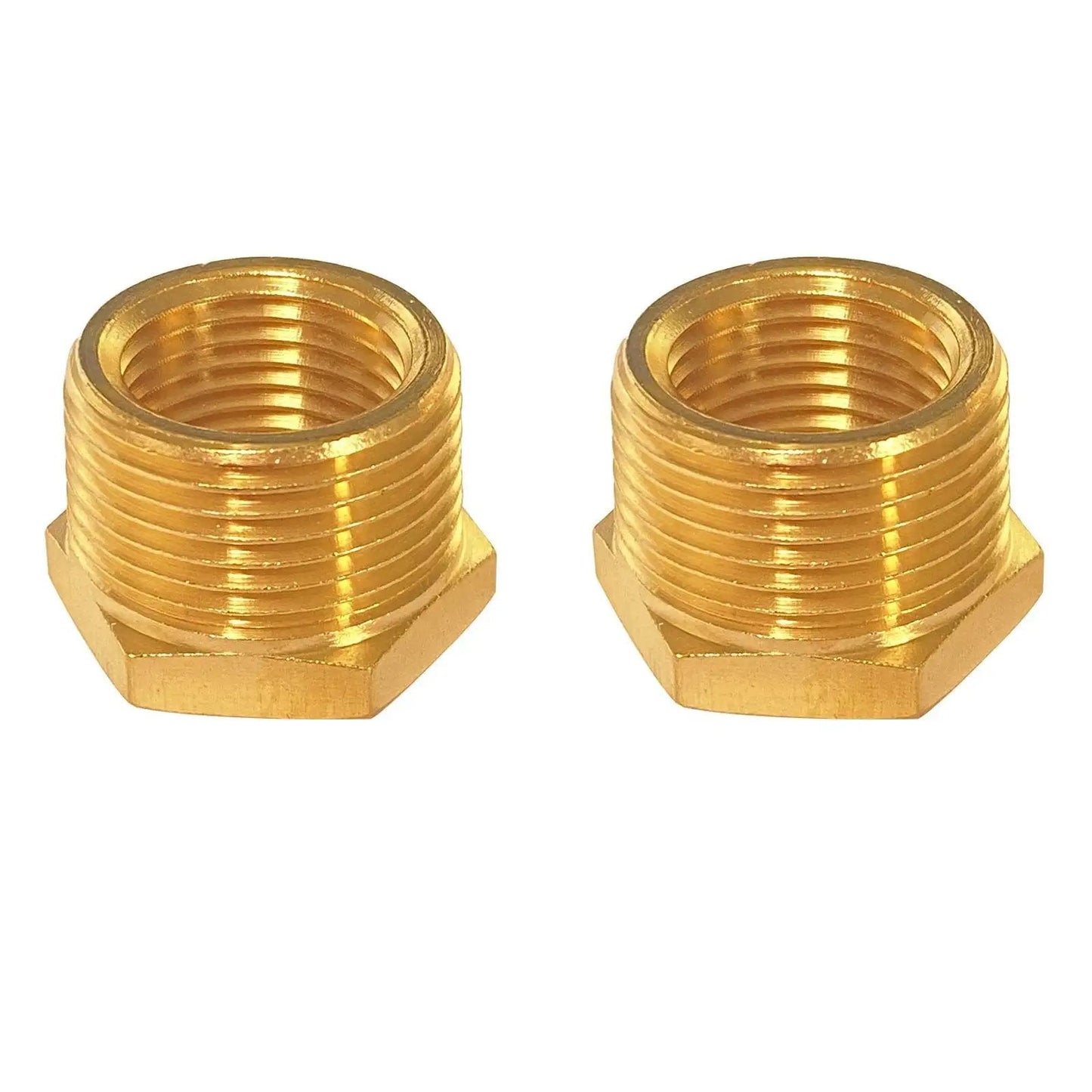 3/4 To 1/2 Brass NPT Pipe Fitting Reducer Adapter Male To Female Hex Bushing Connector Pack Of 2 For Plumbing Projects