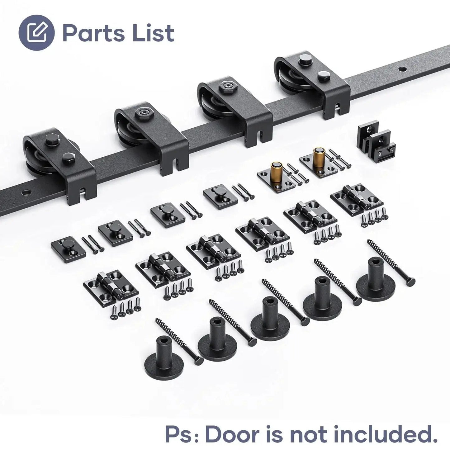 64 Inch Bifold Barn Door Hardware Track Kit For Four 15 Inch Closet Doors Top Mount Sliding System With Heavy Duty Rollers