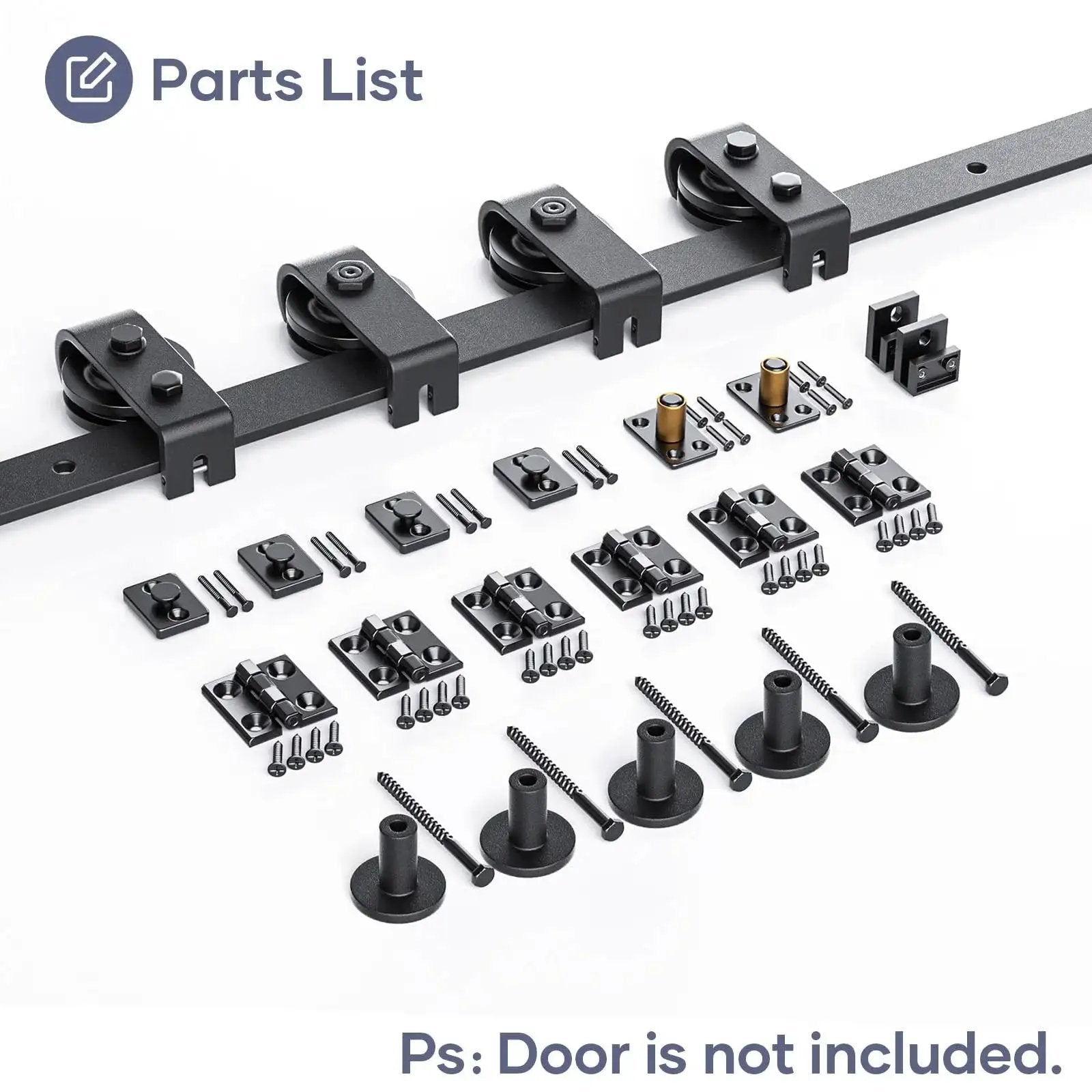 64 Inch Bifold Barn Door Hardware Track Kit For Four 15 Inch Closet Doors Top Mount Sliding System With Heavy Duty Rollers