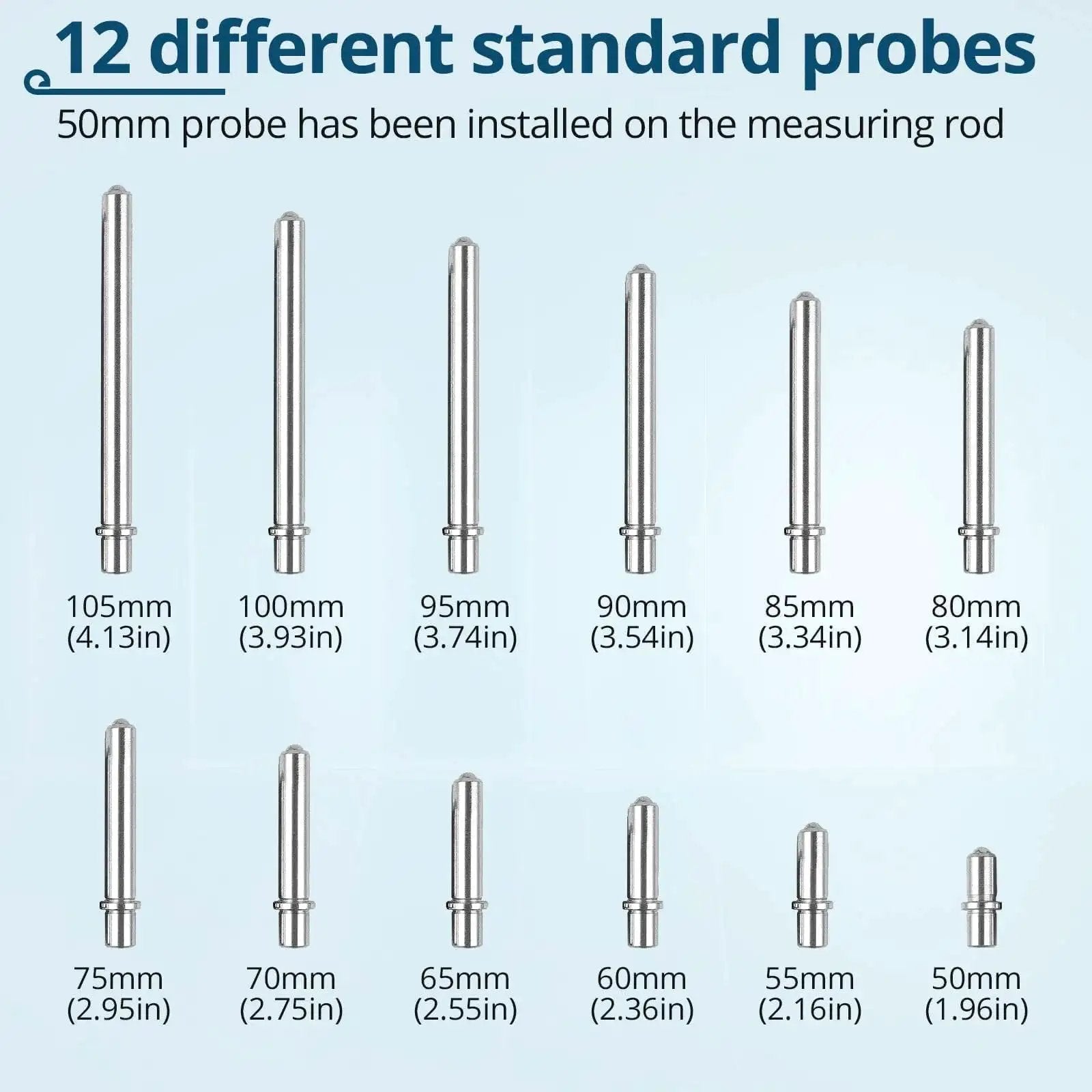 12 different standard probes for Digital Bore Gauge Kit Pro Grade 50 To 160 Millimeters 0.01 Millimeters Precision Internal Diameter Measuring Tool