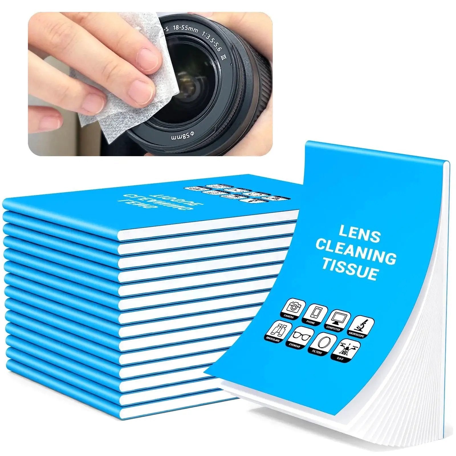 Stack of 700 Sheets Lens Cleaning Tissue Paper for Microscopes and Camera Lenses with close-up camera use