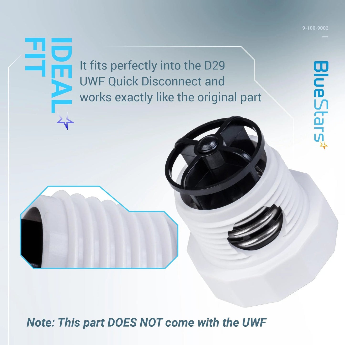 Pressure Relief Valve Replacement Kit For Polaris Automatic Pool Cleaners 180 280 380 Pack Of 2 BlueStars 9-100-9002 UWF Connector close-up