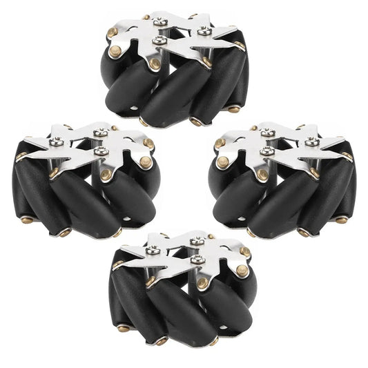 4 Pieces 48mm Steel Mecanum Wheel Set for Robot Car Left and Right Independent Drive 8 Roller Heavy Duty 3Kg Load Smooth Operation