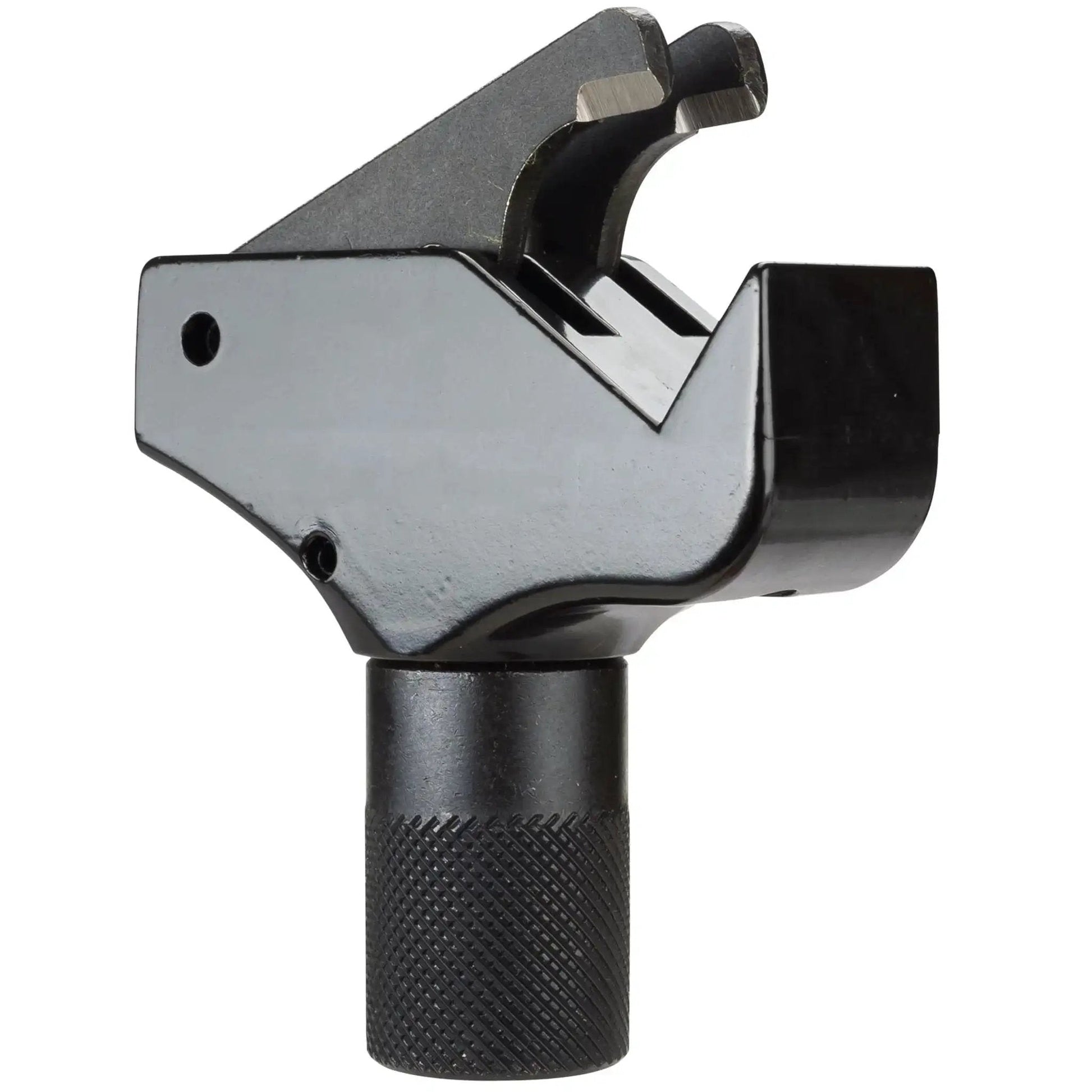 Side view of Universal Thread Repair Tool For SAE And Metric Threads With Adjustable Pitch, showcasing metal design and grip.
