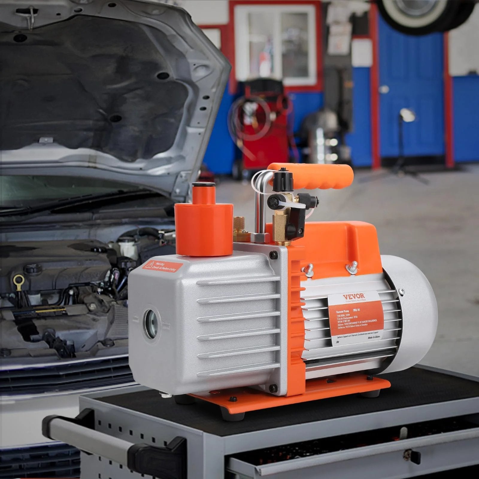 Beast 7 CFM Dual Stage HVAC Vacuum Pump for fast HVAC repairs and refrigeration maintenance with oil bottle by VEVOR.