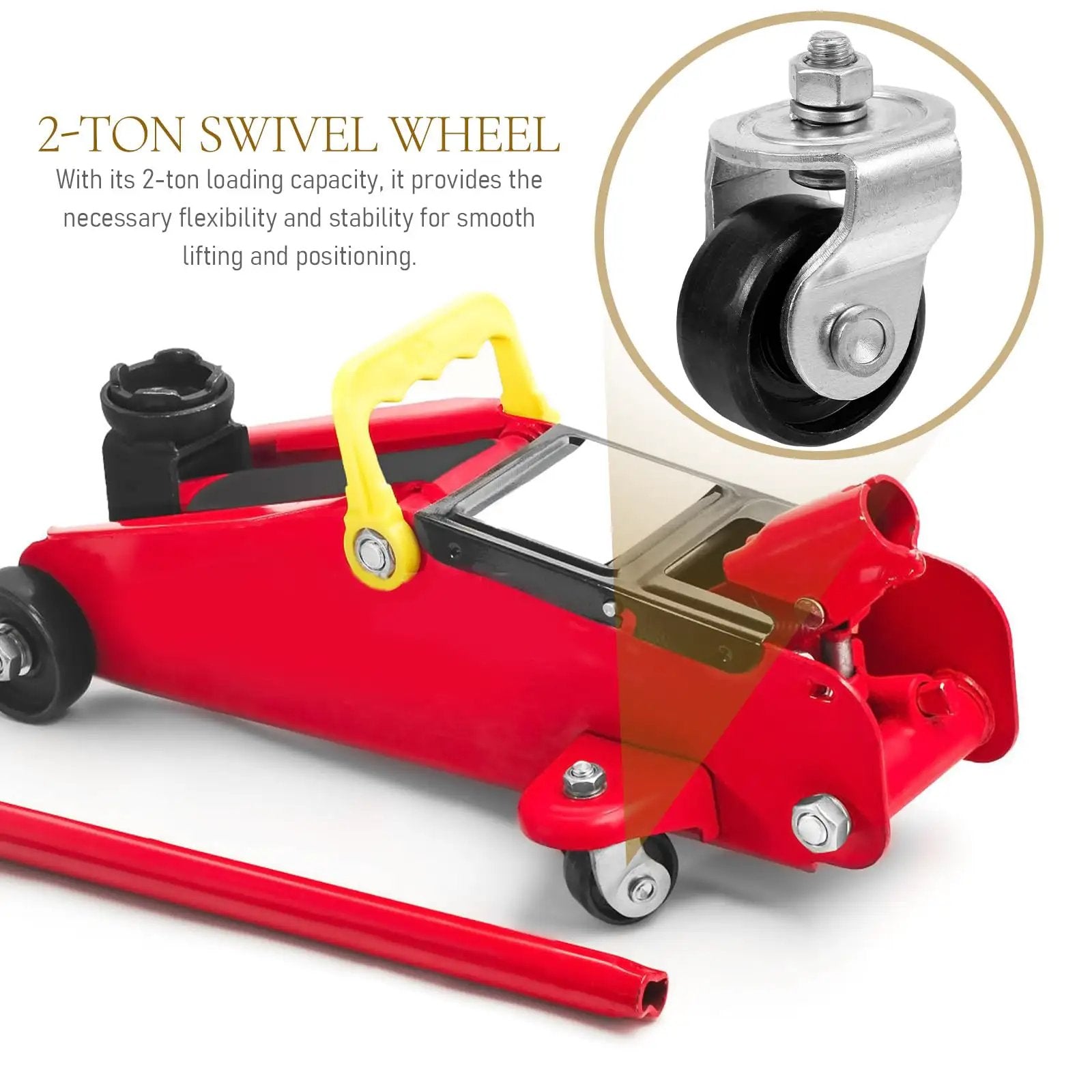 2 Ton Floor Jack Caster For Heavy Duty Garage Use With Hydraulic Front Wheel Replacement Premium Steel Construction