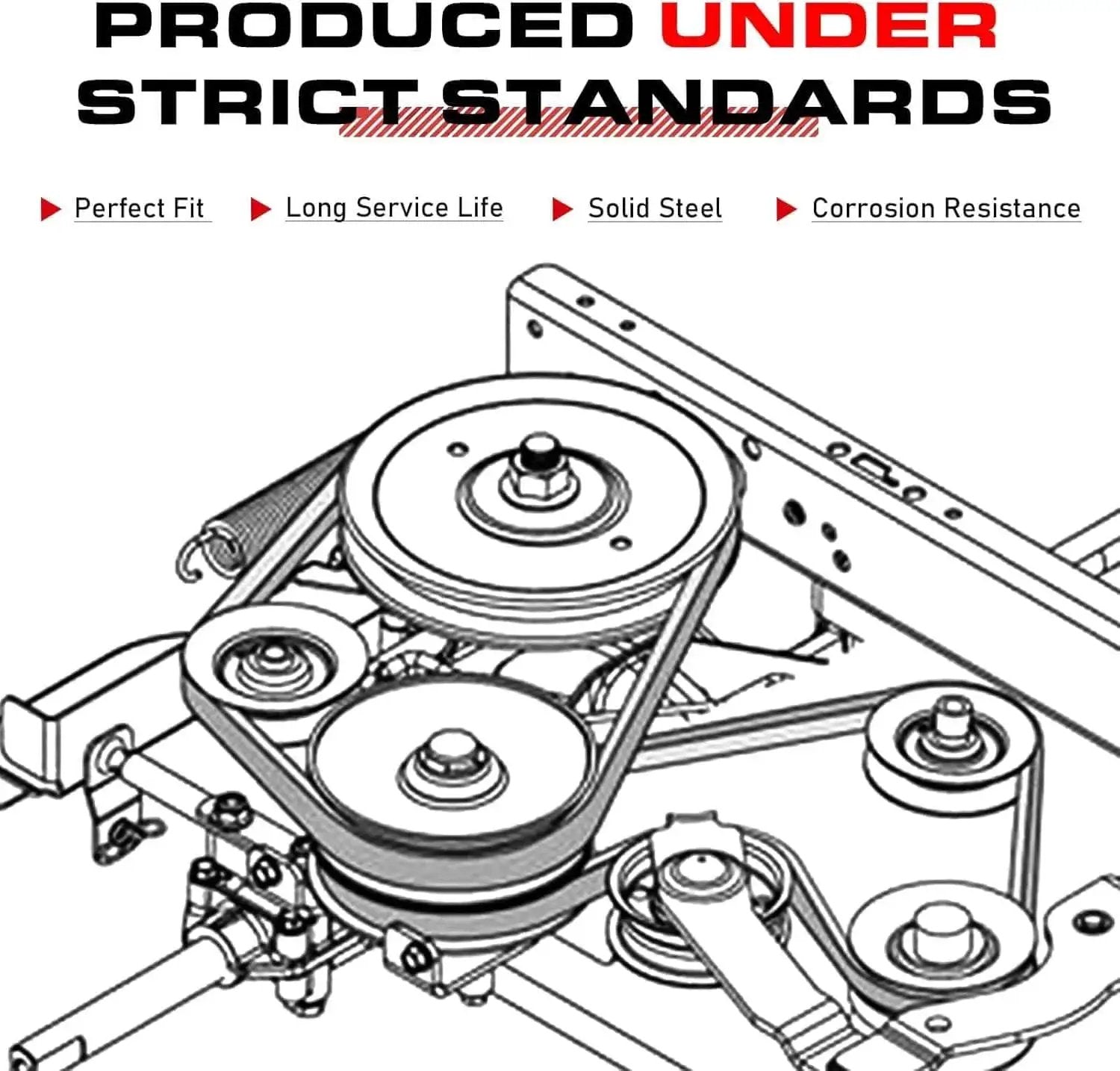 Diagram of Flat Idler Pulley Replacement For Husqvarna Ariens Craftsman AYP Lawn Mowers 532177968 showing belt tensioner system.