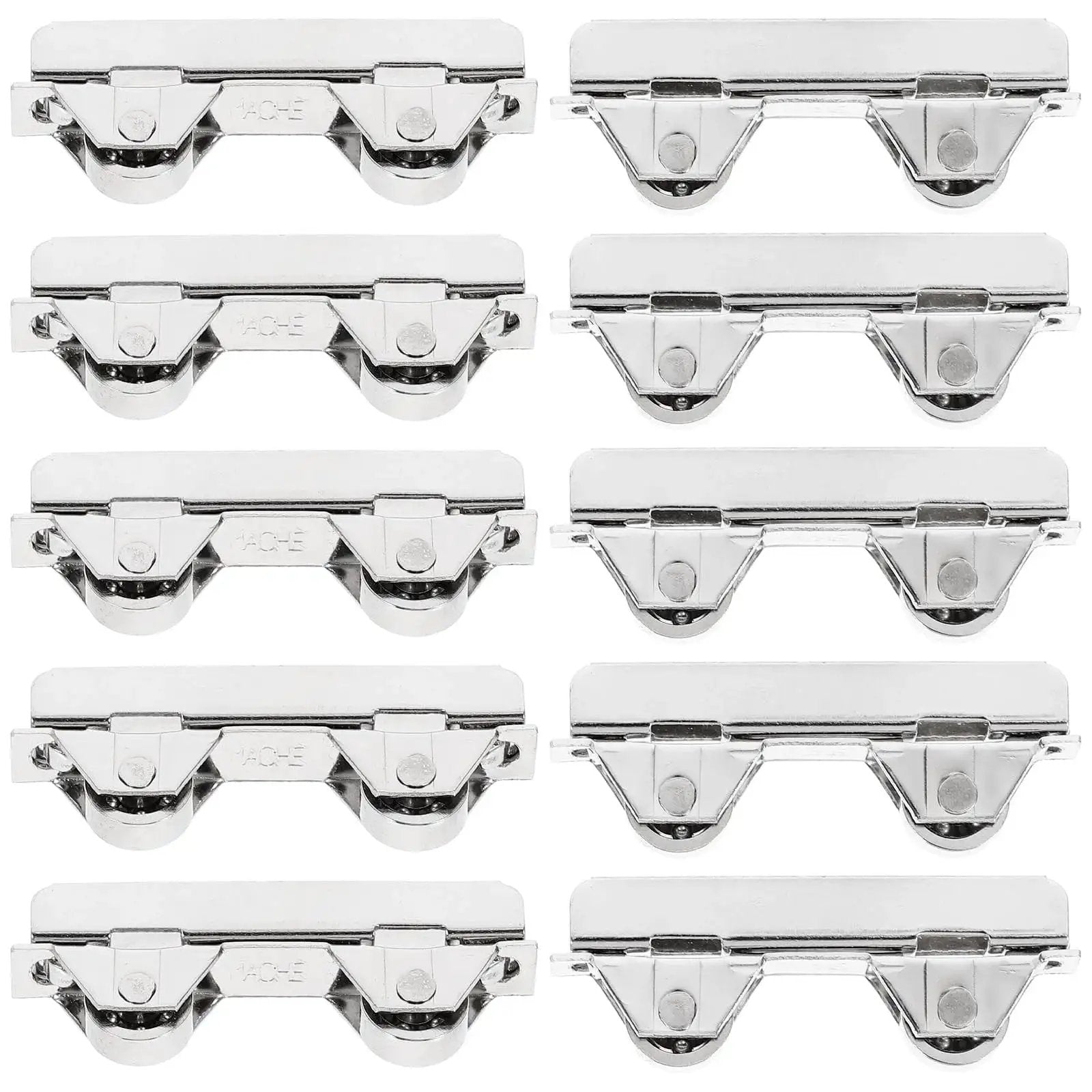 Showcase Window Roller Set, 10 Pcs Mini Sliding Door Rollers Replacement Wheels, 7.0mm Stainless Steel Pulley Clamp For 5-6mm Thick Glass Doors