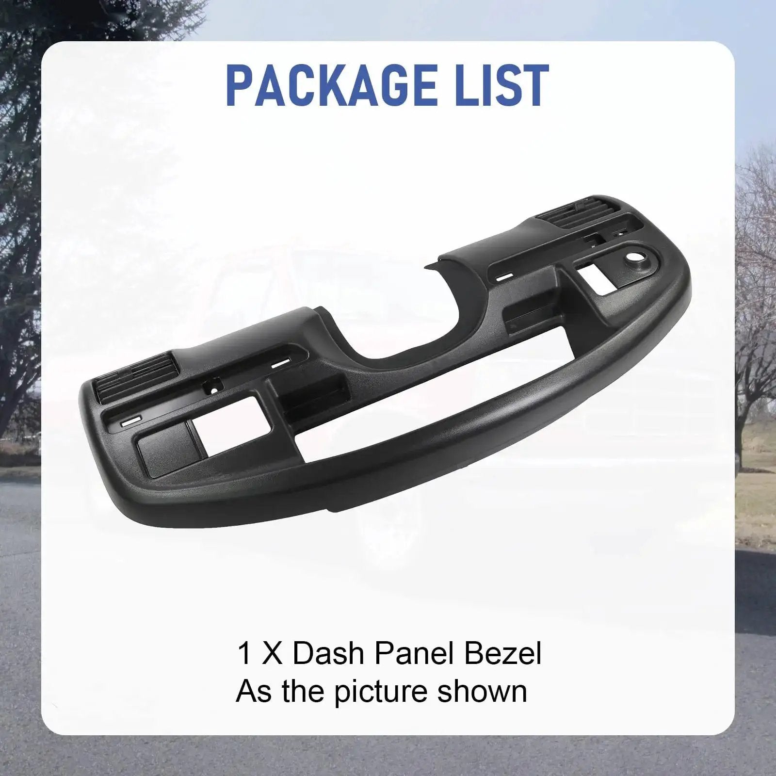 Diesel Instrument Dash Cluster Bezel for 1994-1997 Ford F-250 F-350 Super Duty, front view, black ABS plastic