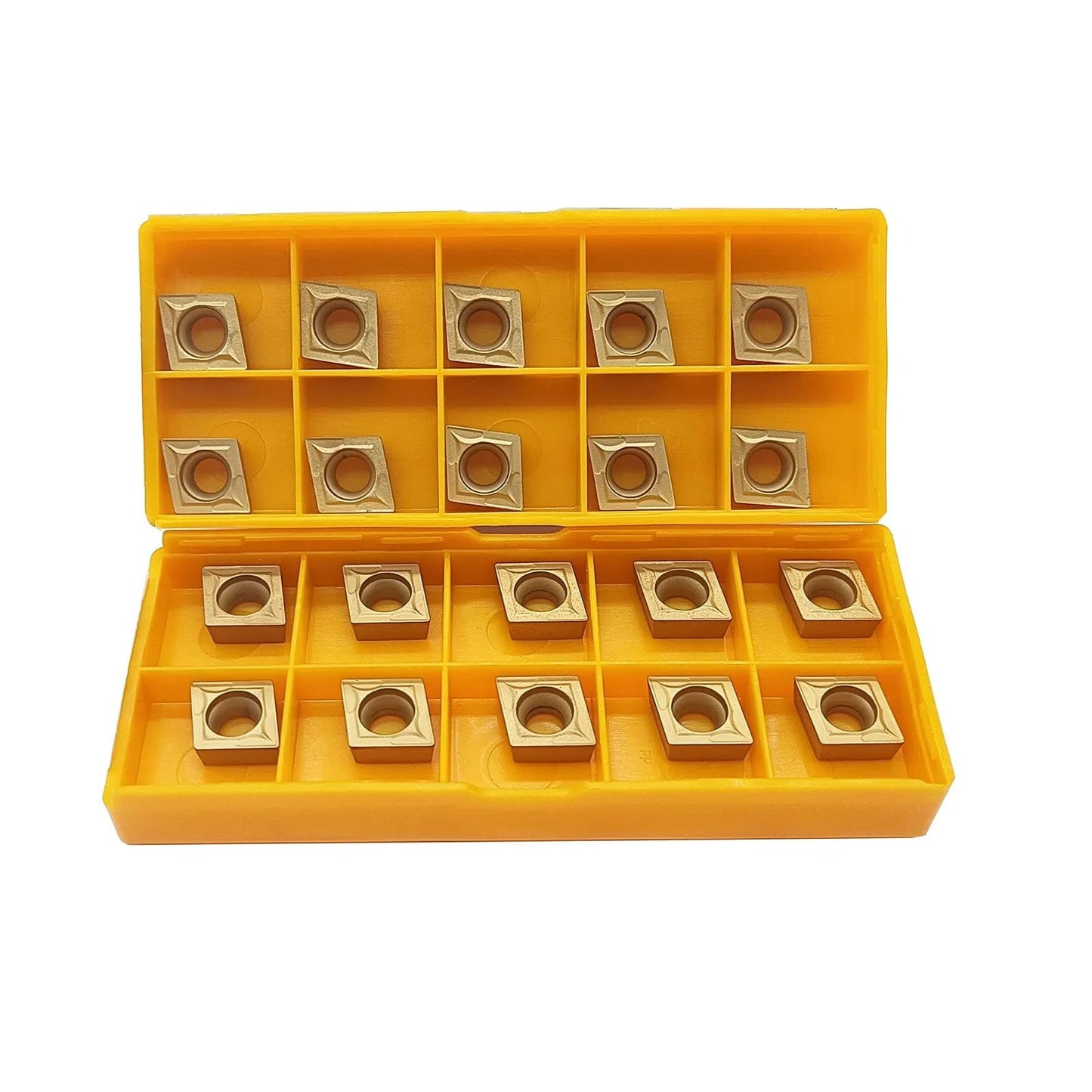 20 Pack Carbide Turning Inserts CCMT09T304 CCMT32.51 Multilayer Coated Inserts For CNC Lathe 80 Degree Indexable, Thickness Five Thirty Second, Through Hole 0.17 In, Radius 0.0156 In, For Stainless Steel, Cast Iron