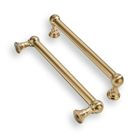 2 Pack 5 Inch Hole Center Brushed Brass Cabinet Pulls Heavy Duty Solid Zinc Alloy Handles For Cabinets Dressers Kitchens And Bathrooms