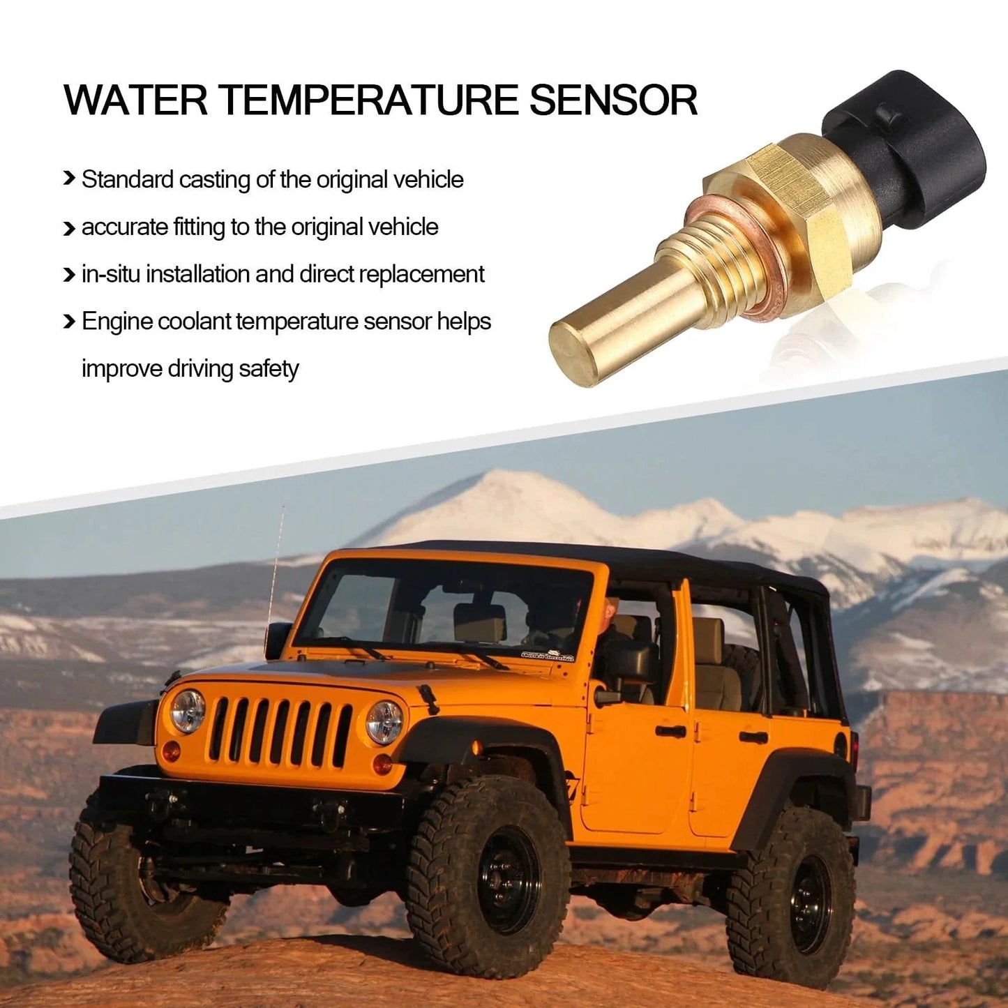Engine Water Temperature Sensor For Cars Reliable Cooling Temperature Sensor Replacement Part Fits Delphi Gold And Black Metal Body