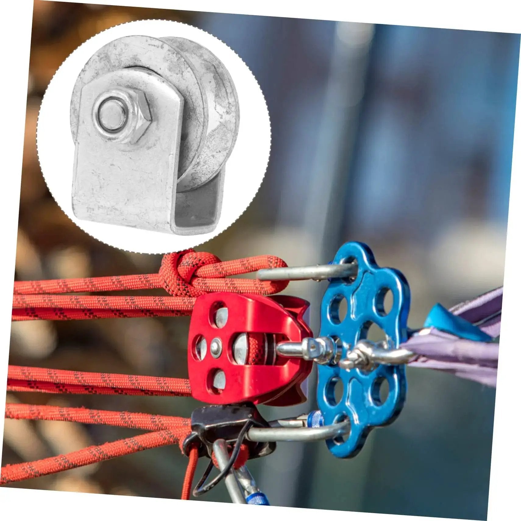 Heavy Duty V Groove Wheel Pulley Caster For Sliding Gates And Garage Doors with Cast Iron Wheel and Rigid Bracket shown installed