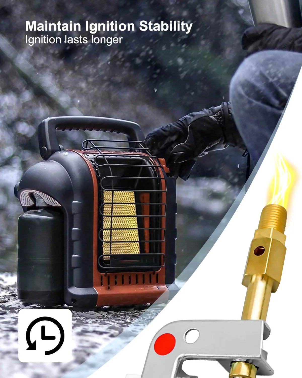 Pilot Assembly ODS Replacement for Mr Heater Heat Star Enerco Propane Heaters MH9B MH9BX MH18B Buddy Heaters installed view