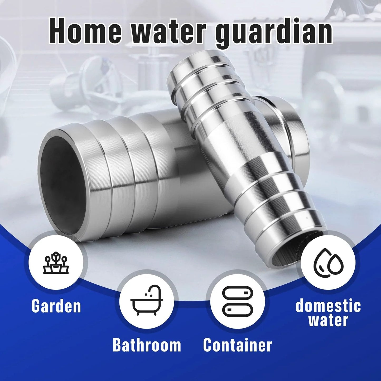 2 Pack Three Quarter Inch Hose Barb Fittings 4 Inch Long 304 Stainless Steel Sanitary Barbed Splicer Mender Union Couplers