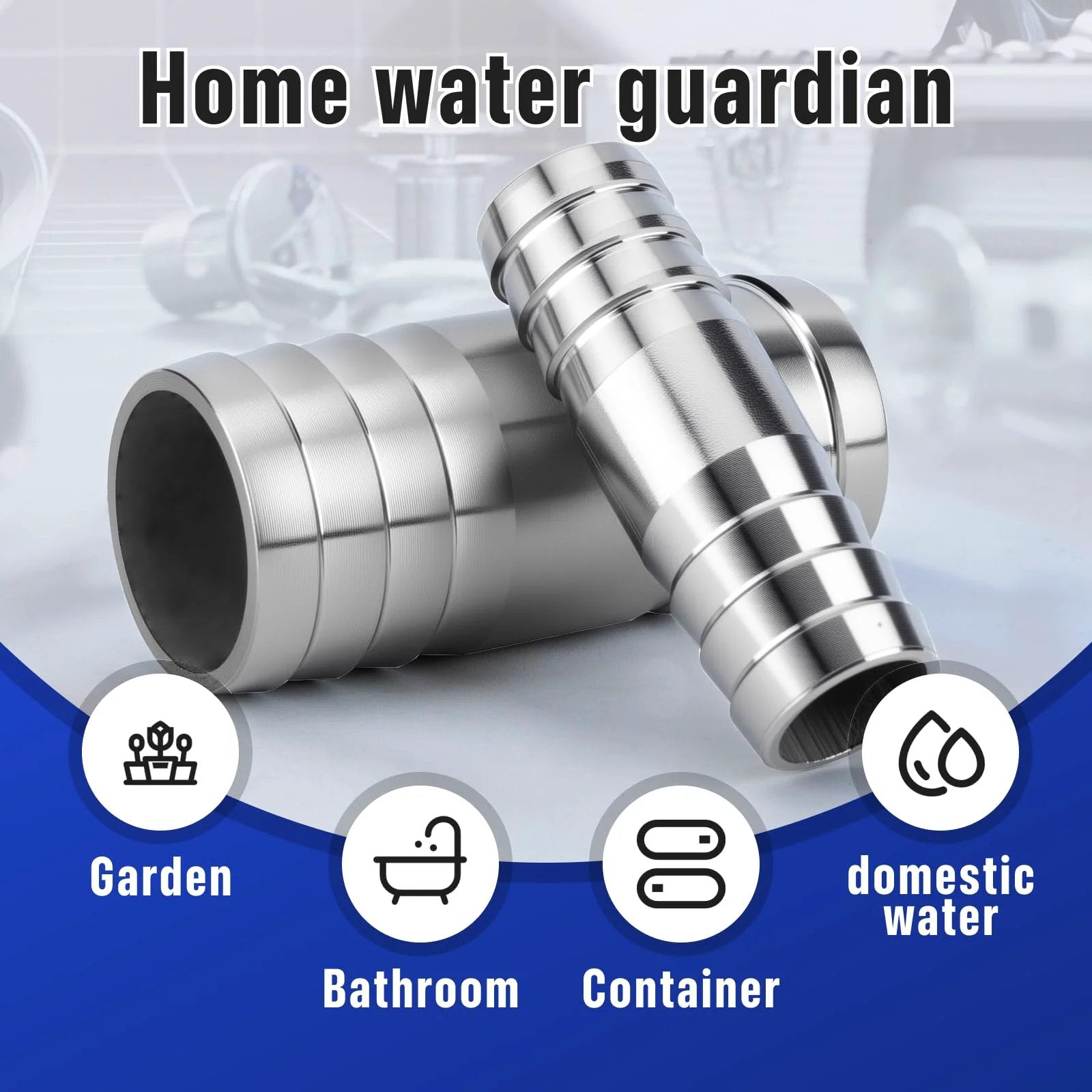 2 Pack Three Quarter Inch Hose Barb Fittings 4 Inch Long 304 Stainless Steel Sanitary Barbed Splicer Mender Union Couplers